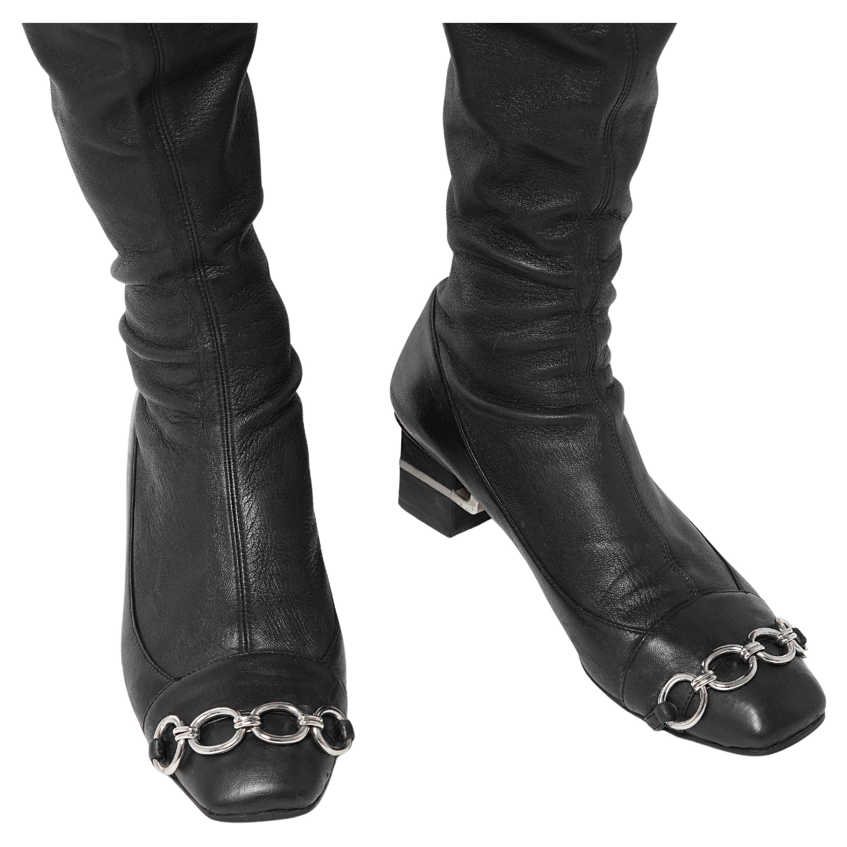 Christian Dior by John Galliano Botas altas de cota de malla - FW 2008 Negro