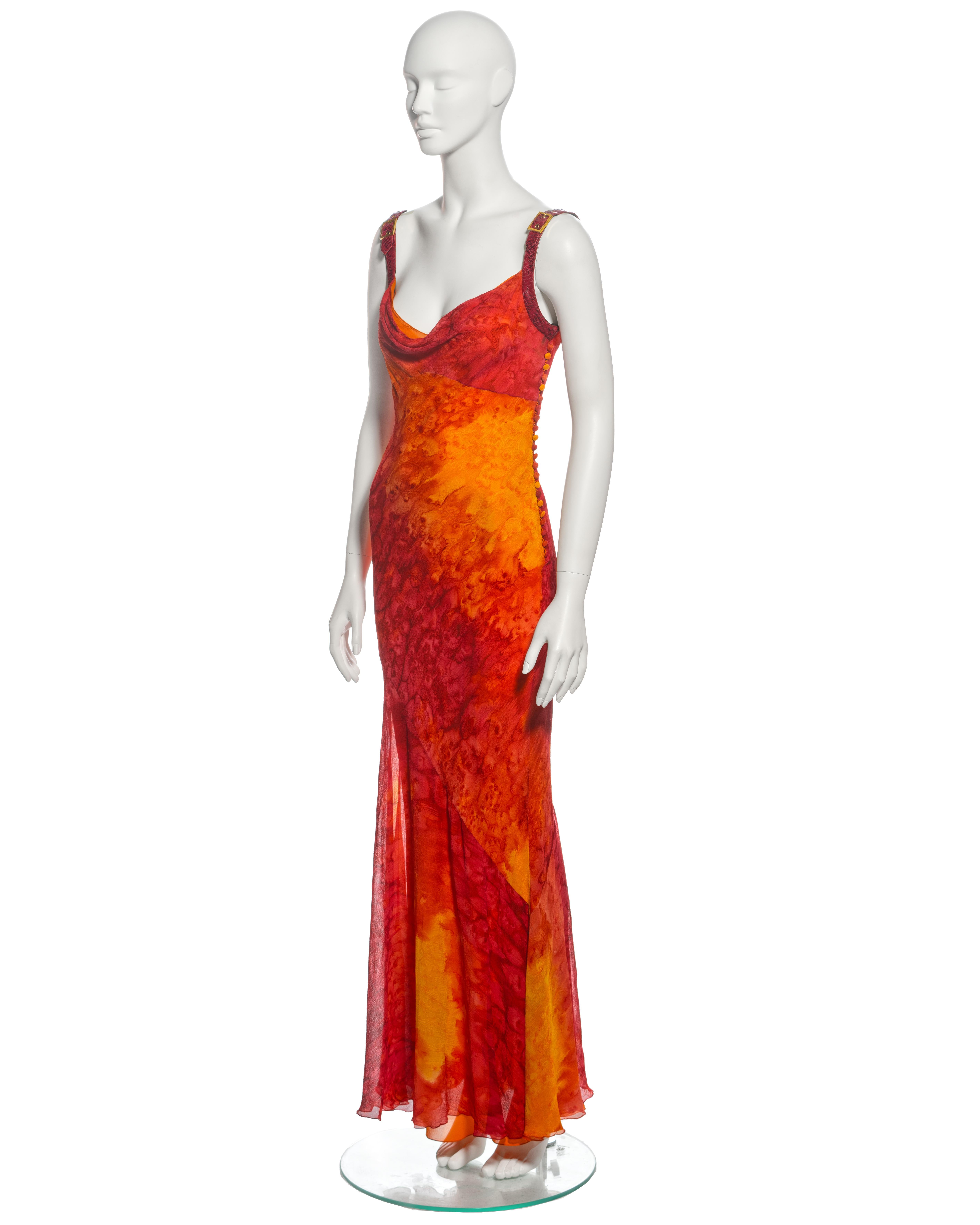Christian Dior by John Galliano tie-dye silk and leather evening dress, ss 2001 6