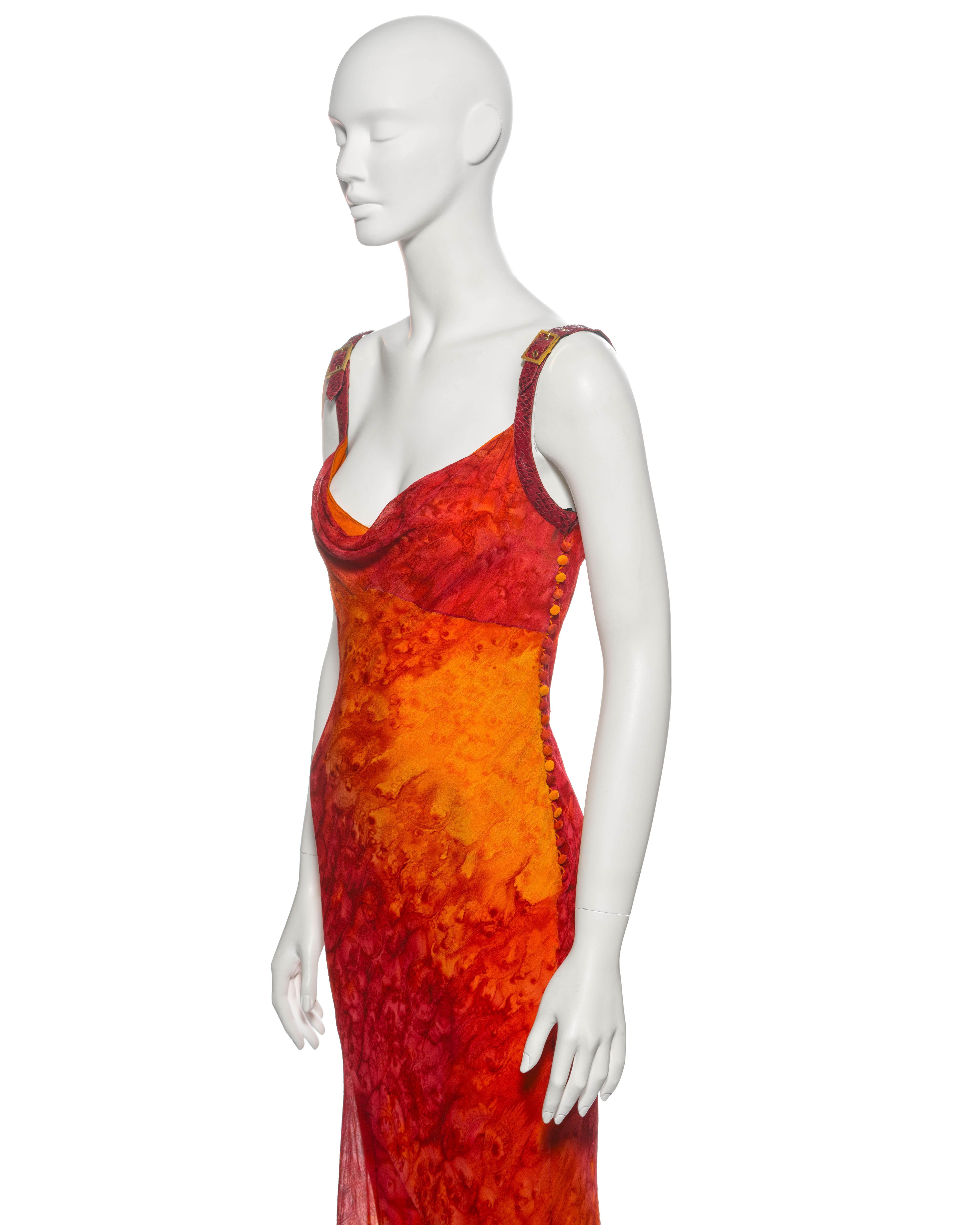 Christian Dior by John Galliano tie-dye silk and leather evening dress, ss 2001 7