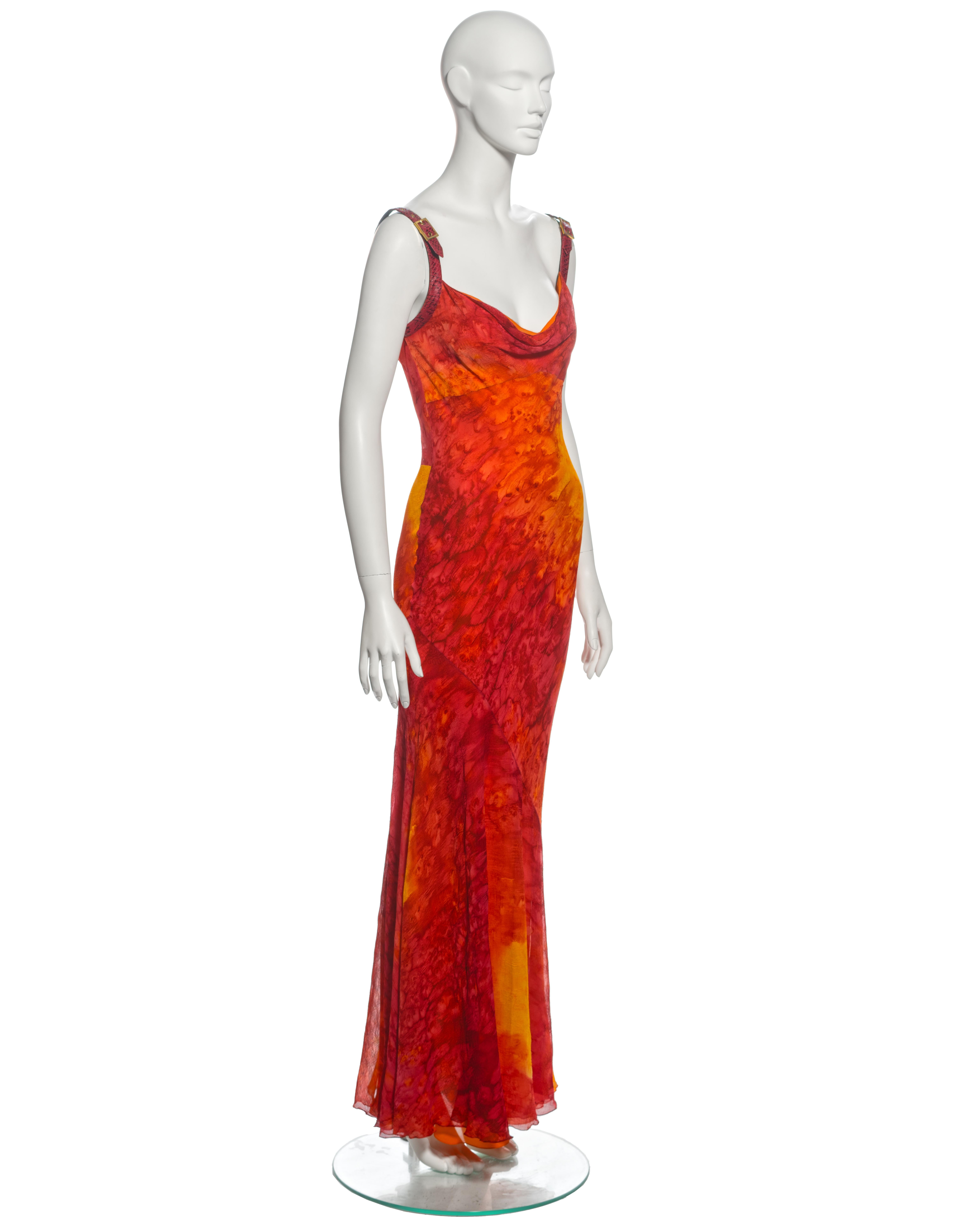 Christian Dior by John Galliano tie-dye silk and leather evening dress, ss 2001 1