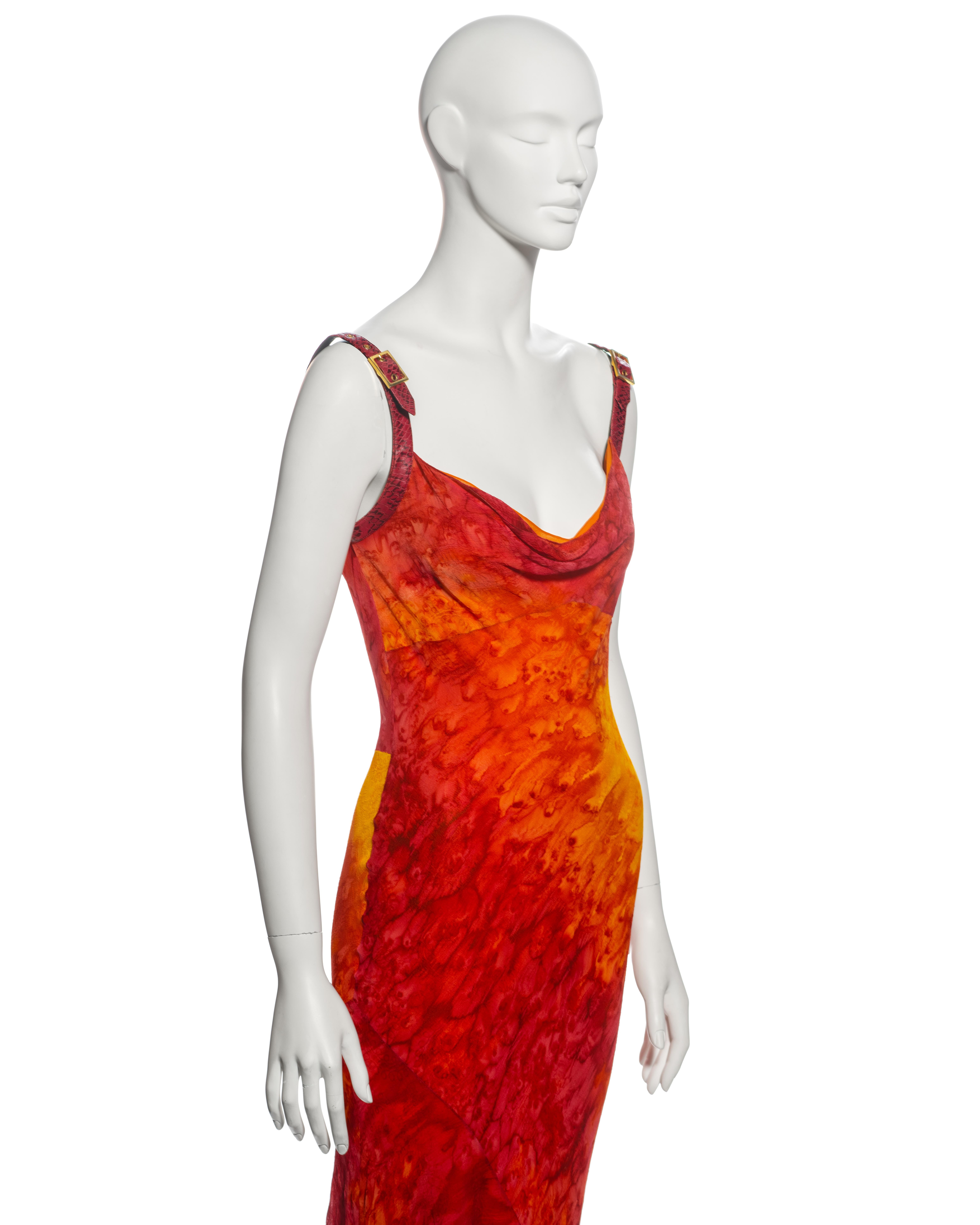 Christian Dior by John Galliano tie-dye silk and leather evening dress, ss 2001 2