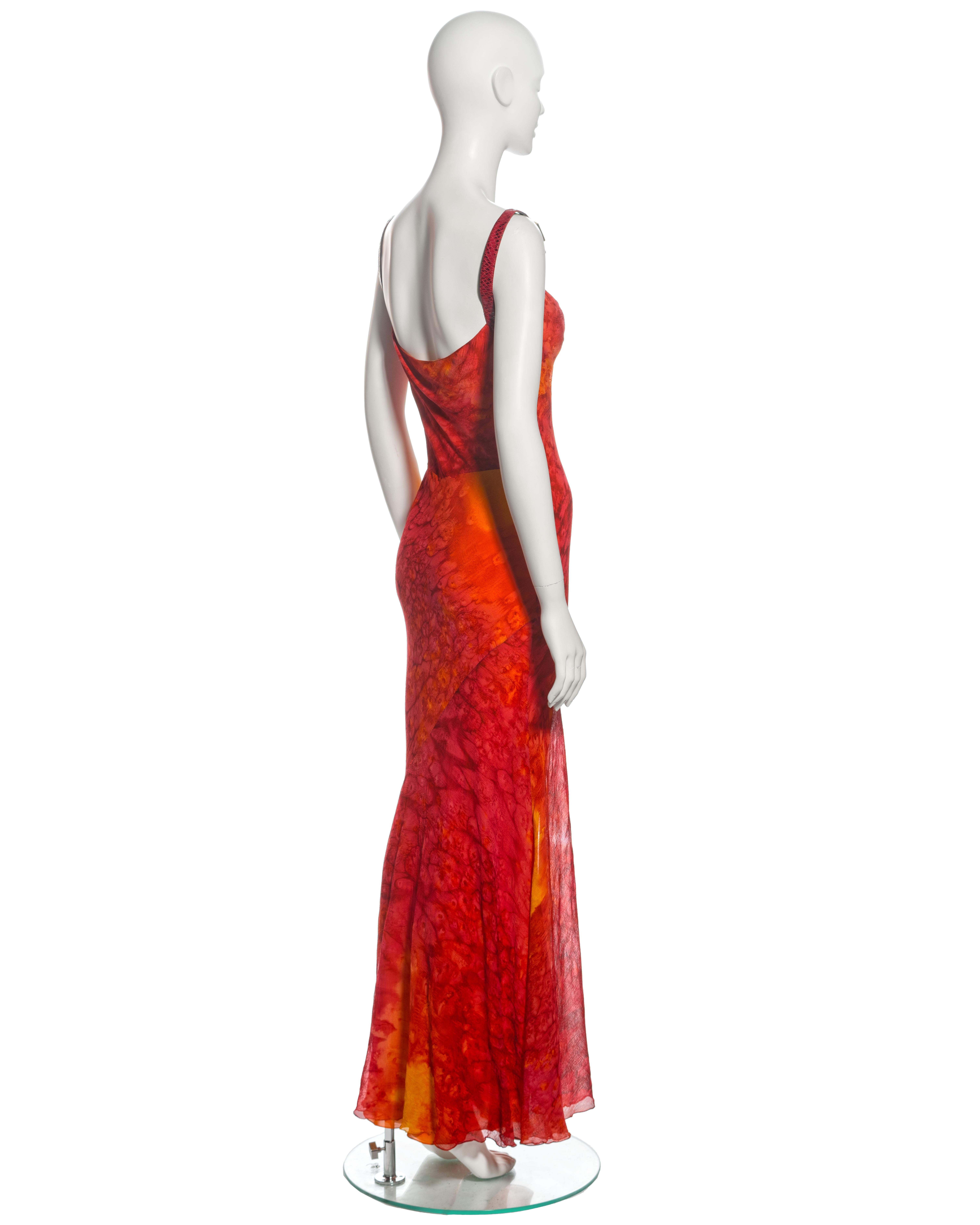 Christian Dior by John Galliano tie-dye silk and leather evening dress, ss 2001 4