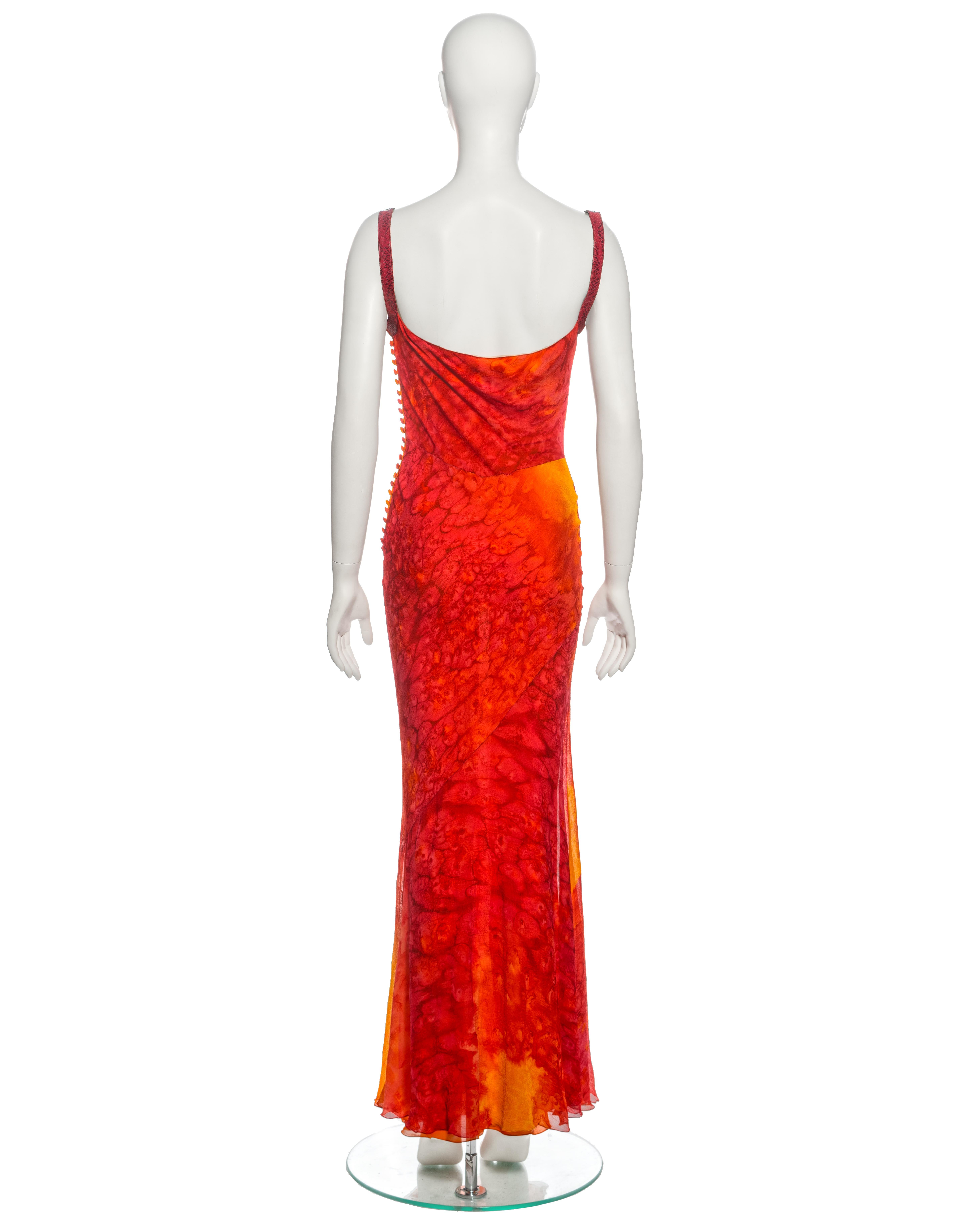 Christian Dior by John Galliano tie-dye silk and leather evening dress, ss 2001 5