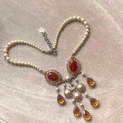Christian Dior by John Galliano Vintage topaz rhinestone Necklace