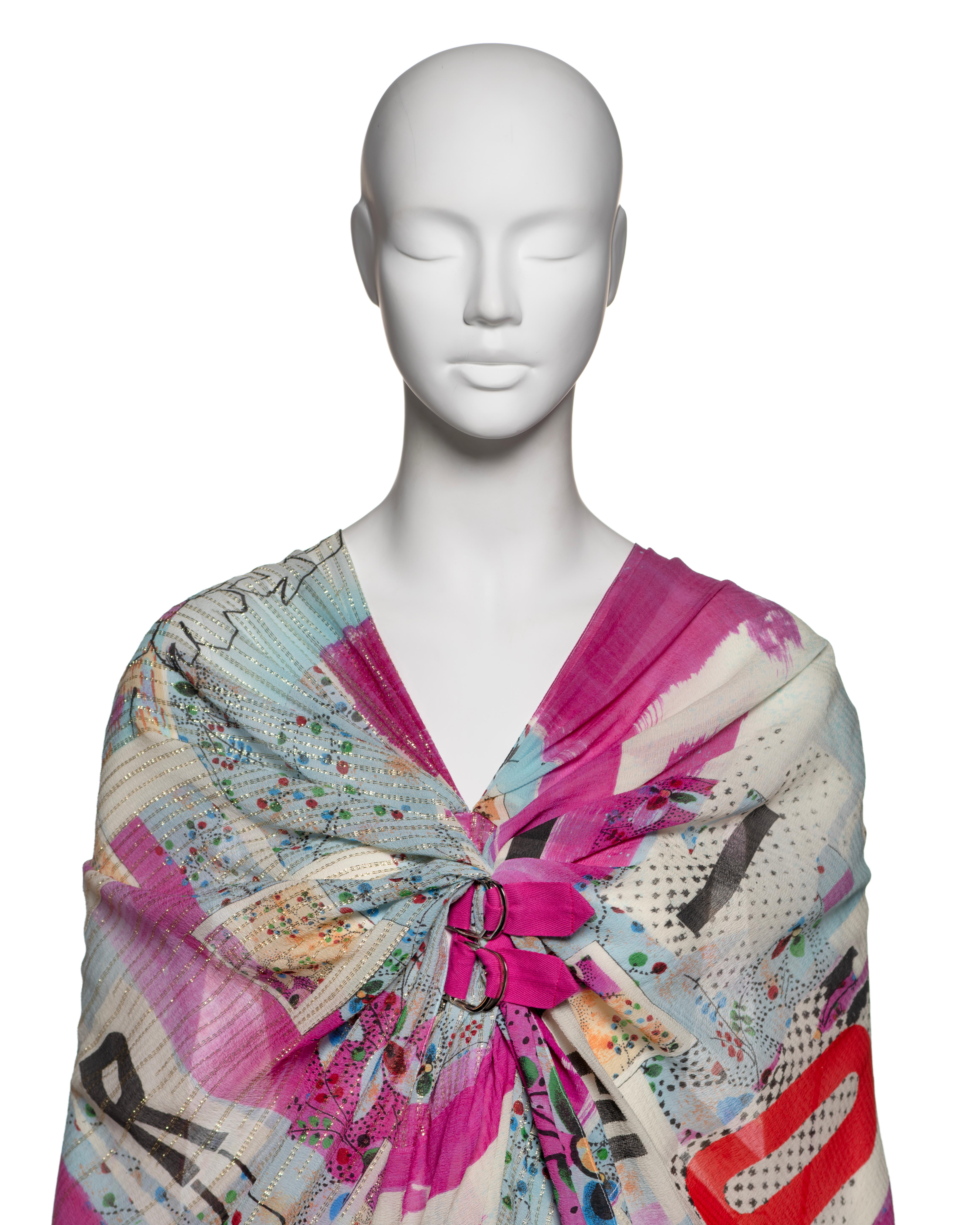 Gray Christian Dior by John Galliano 'Tough Chic' Silk Mini Runway Dress, SS 2003