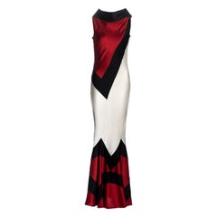 Christian Dior par John Galliano - Robe de soirée tricolore coupée en biais, printemps-été 1999