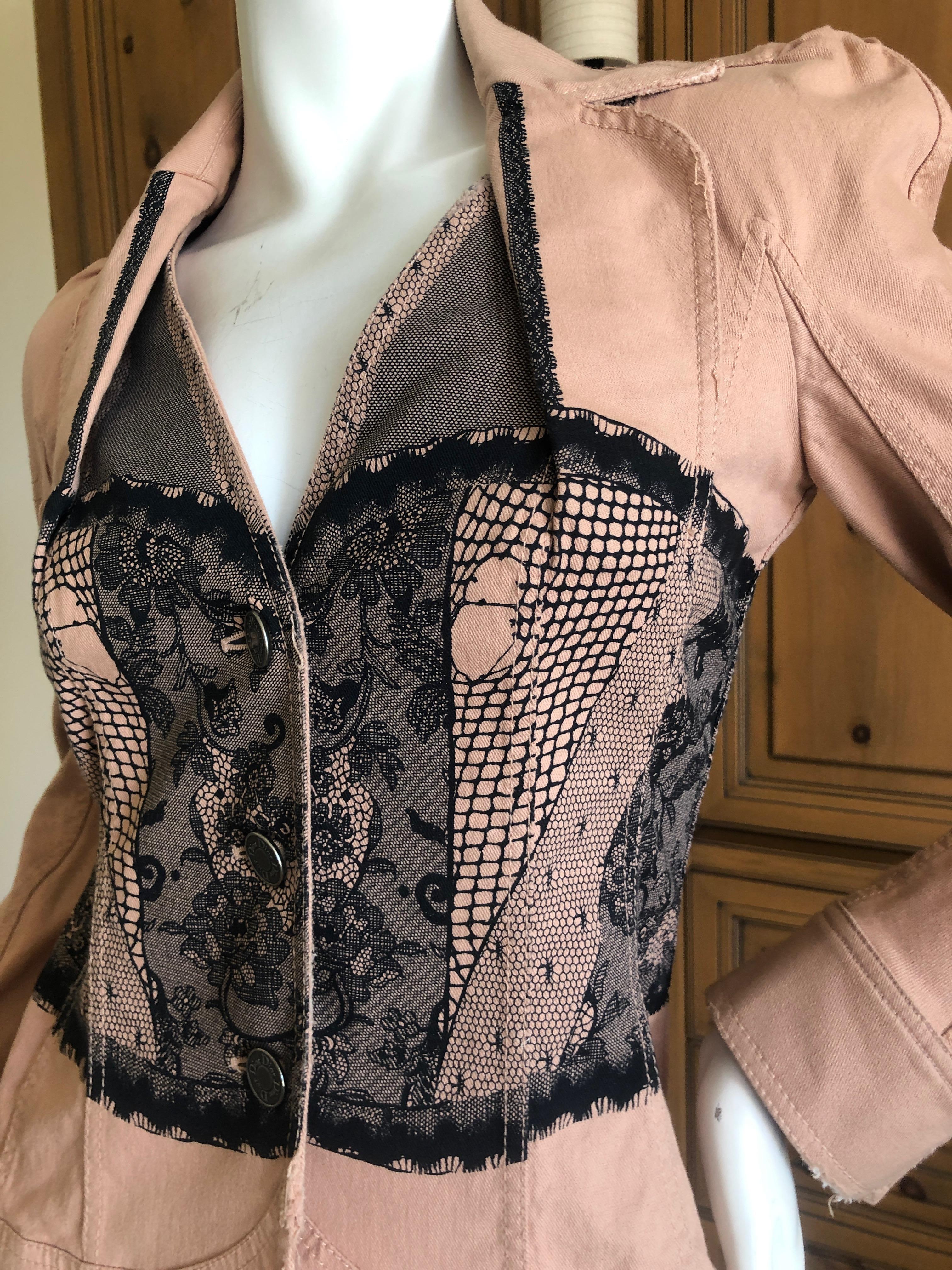 Christian Dior by John Galliano Tromp l'oeil  Cotton Bar Jacket Spring 2006 In Excellent Condition In Cloverdale, CA