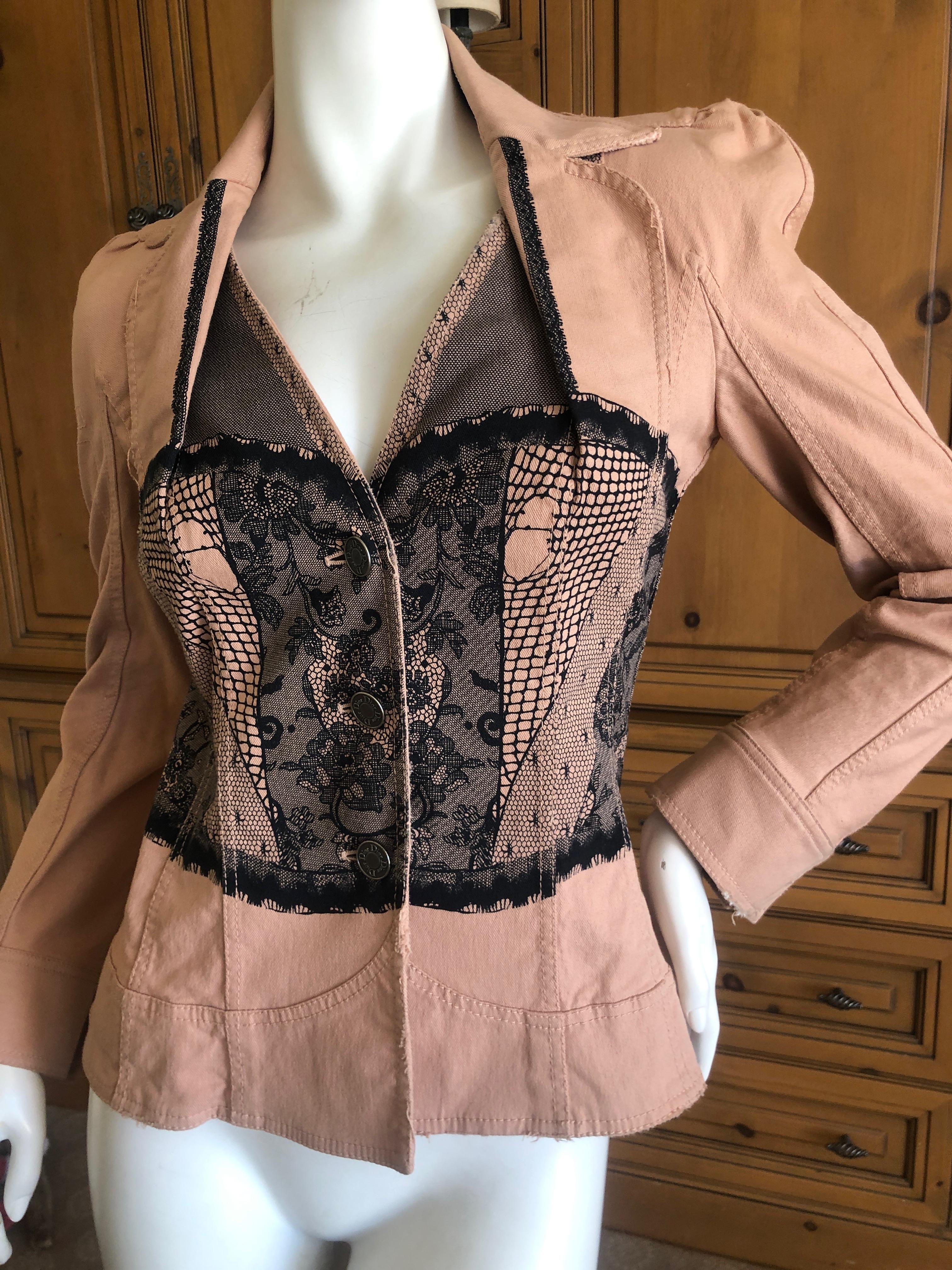 Women's Christian Dior by John Galliano Tromp l'oeil  Cotton Bar Jacket Spring 2006