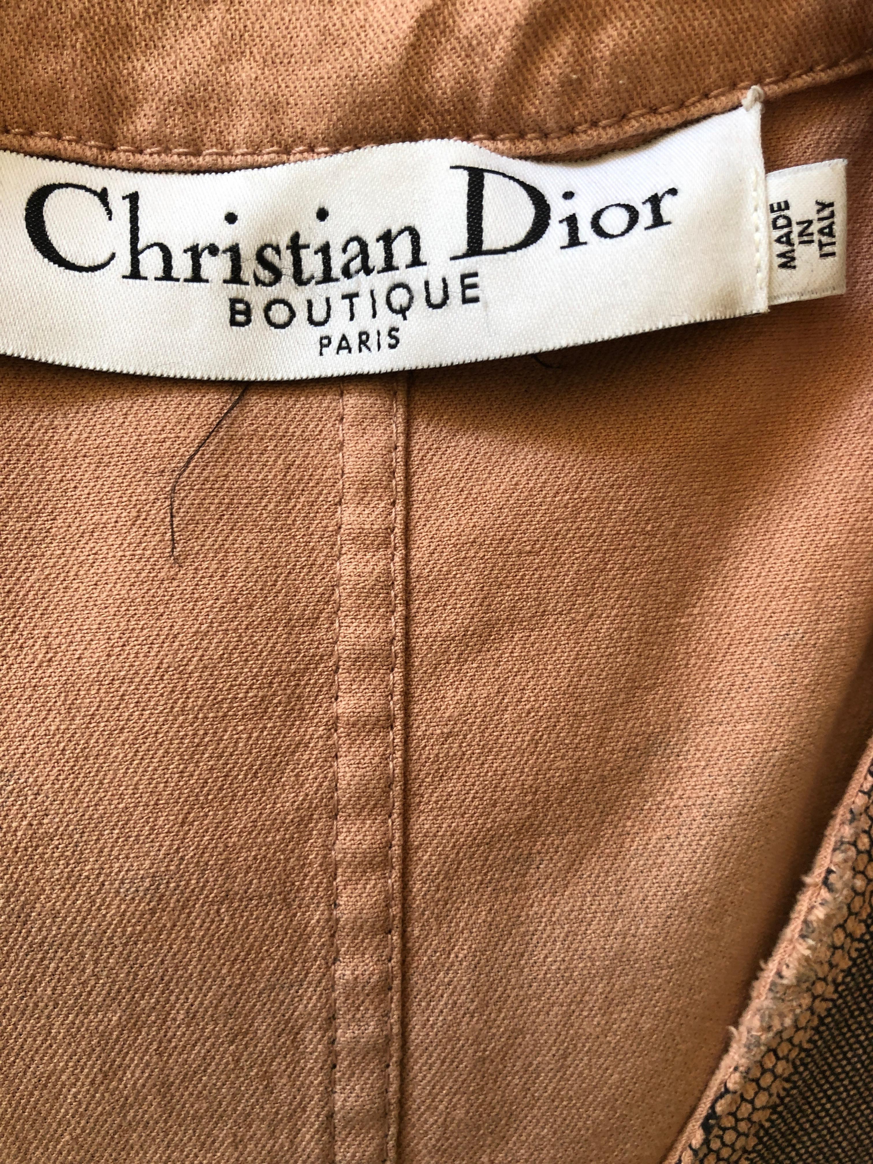 Christian Dior by John Galliano Tromp l'oeil Lace Accented Cotton Bar Coat For Sale 7