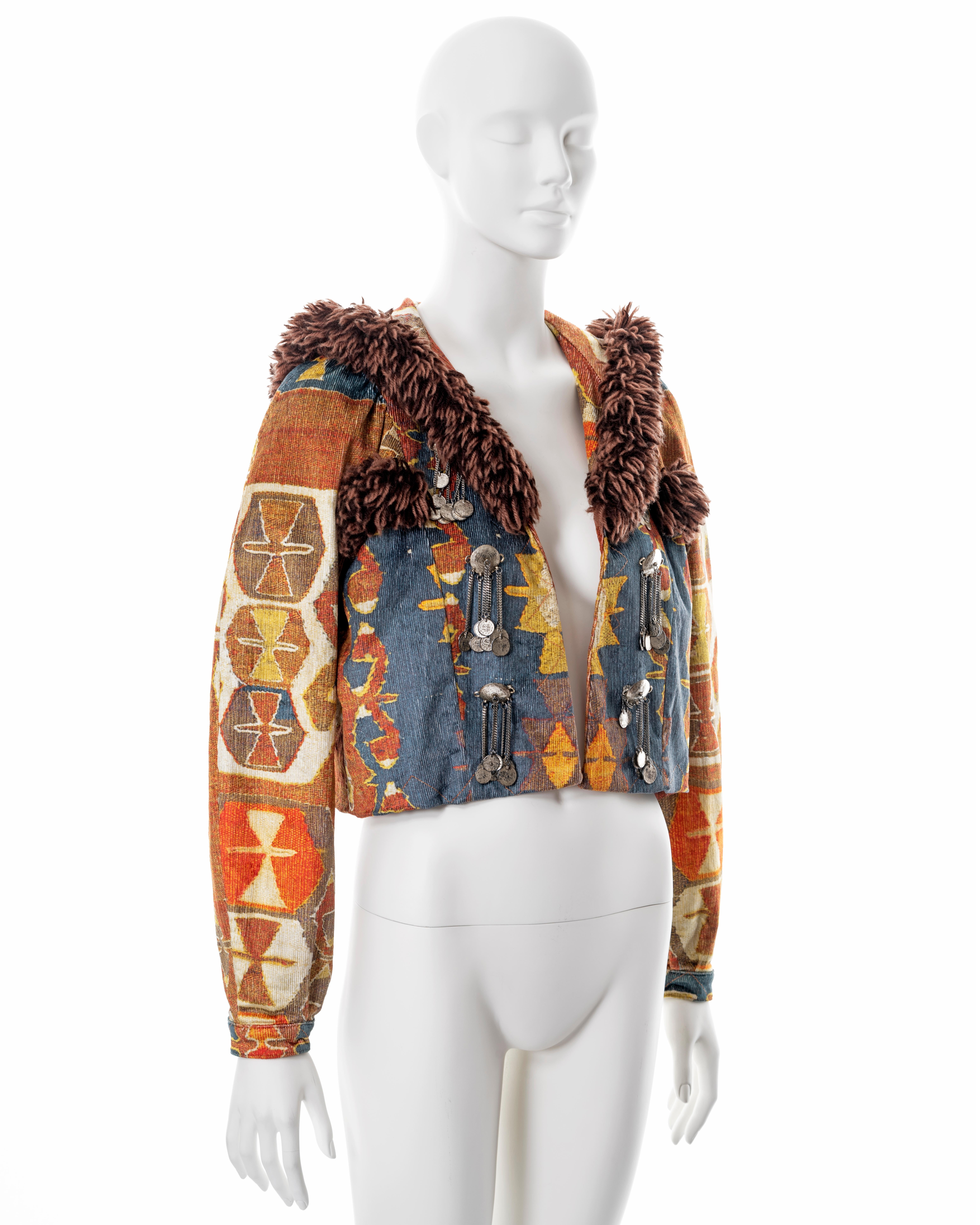 Christian Dior by John Galliano trompe-l'œil carpet print jacket, fw 2002 In Excellent Condition For Sale In London, GB