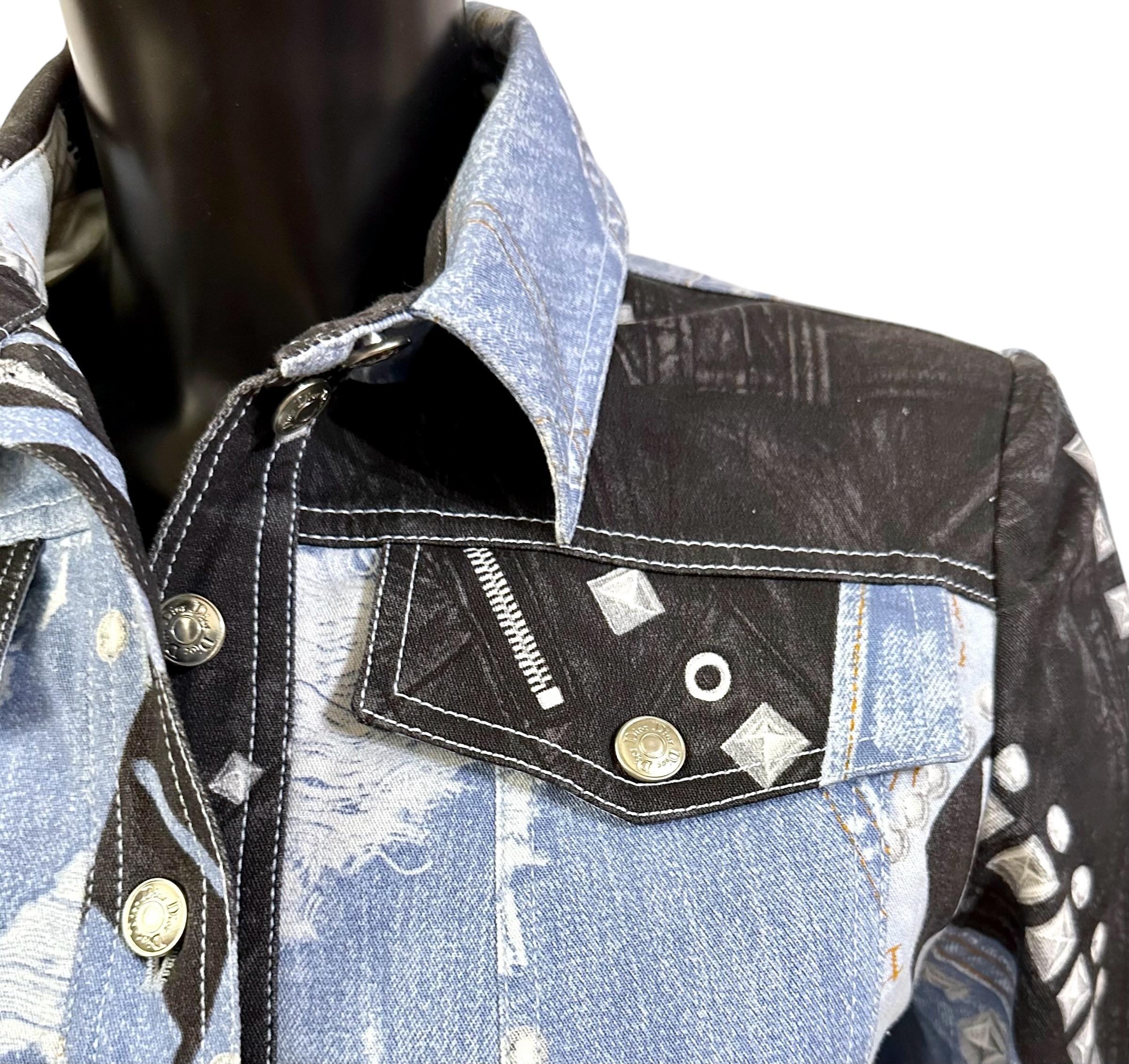 Christian Dior by John Galliano Chaqueta con estampado vaquero trampantojo en venta 2