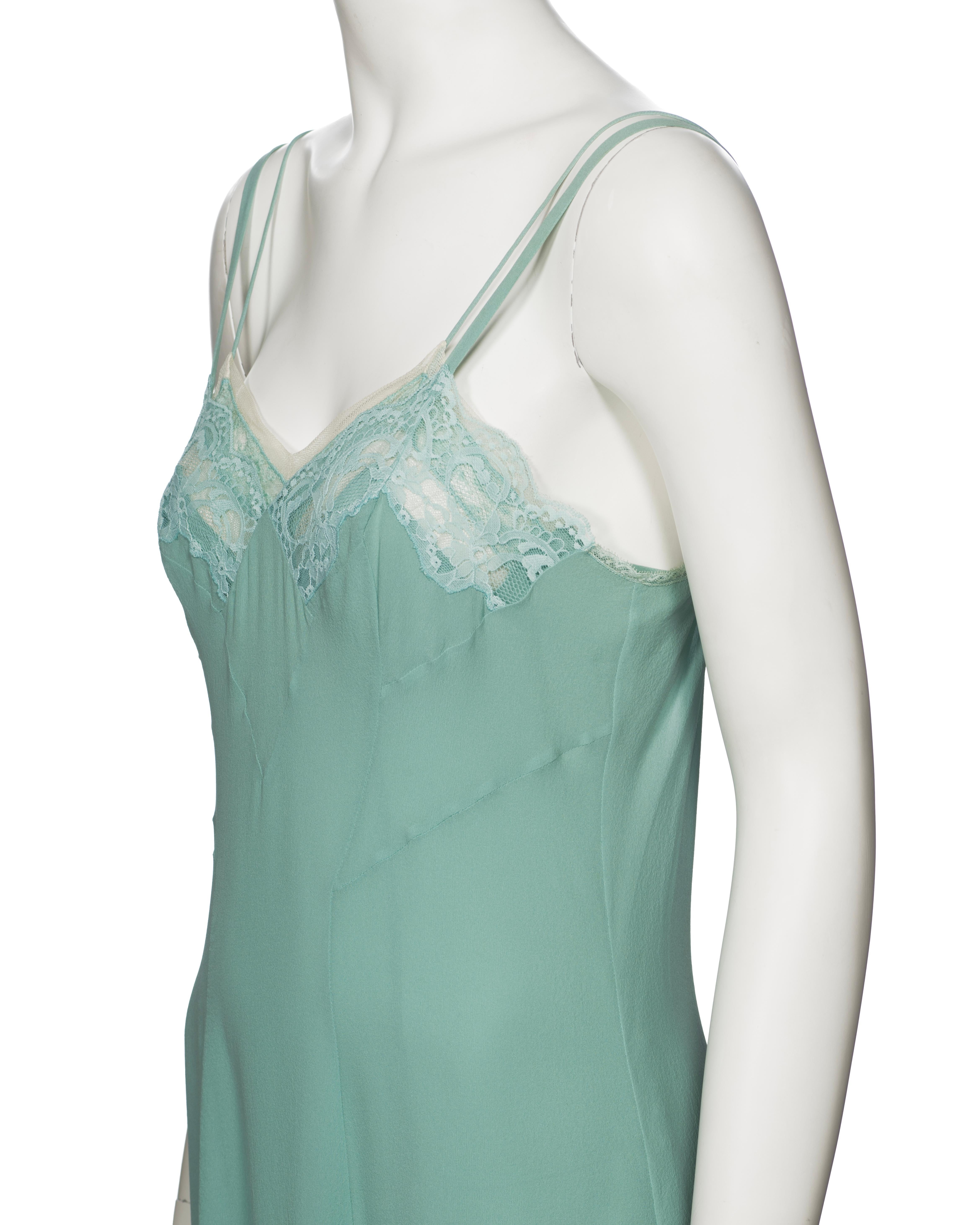 Christian Dior by John Galliano Turquoise Silk Double Layered Dress, ss 2005 6