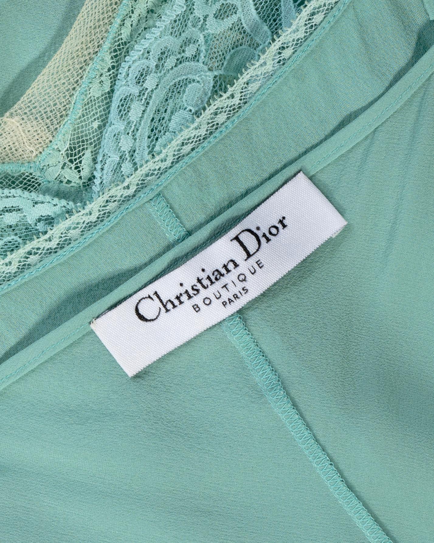 Christian Dior by John Galliano Turquoise Silk Double Layered Dress, ss 2005 7
