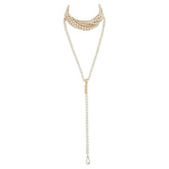 CHRISTIAN DIOR by JOHN GALLIANO twisted faux pearl choker drop necklace set