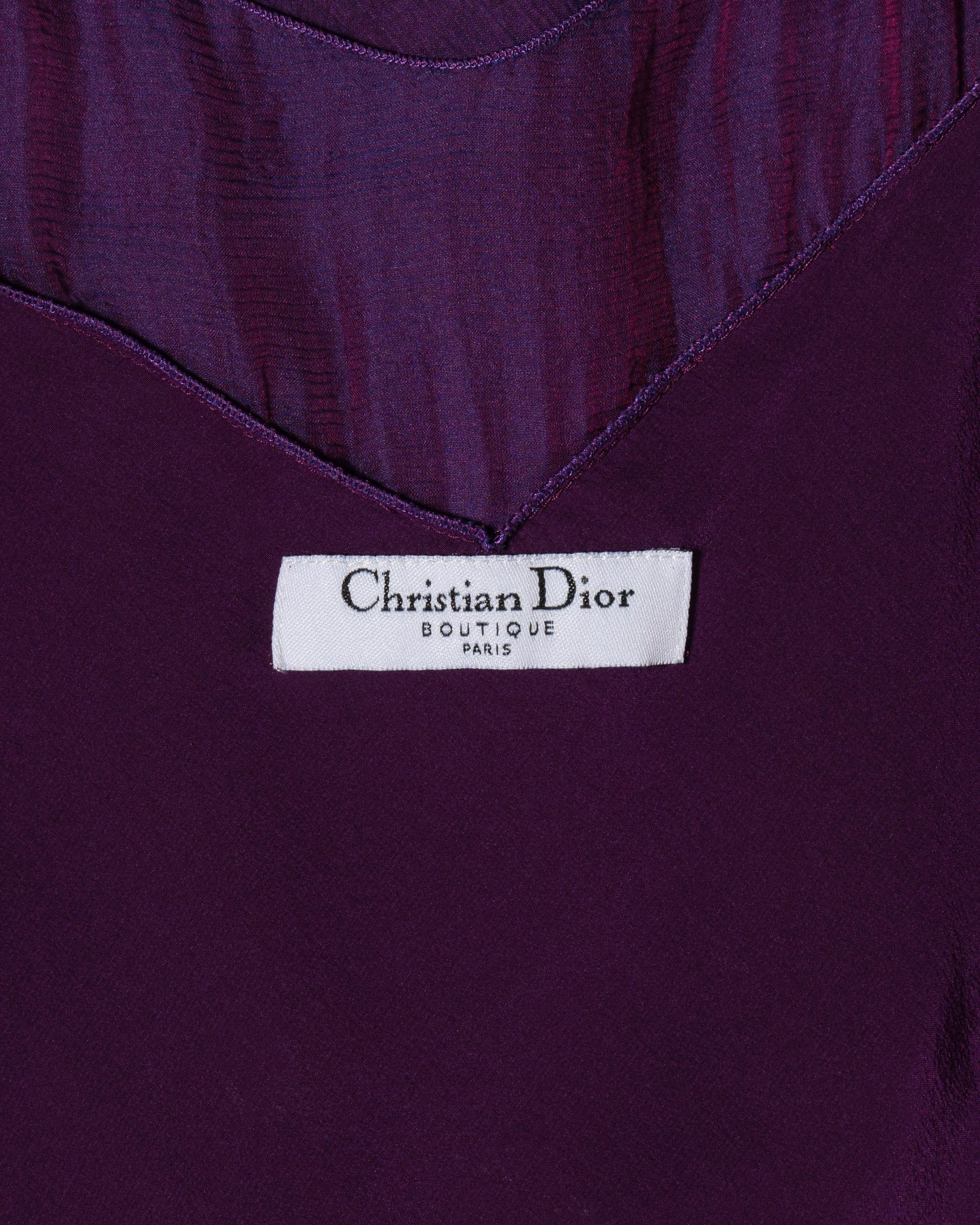 Christian Dior for John Galliano Zweifarbiges Abendkleid aus lila Seide, SS 2005 im Angebot 6