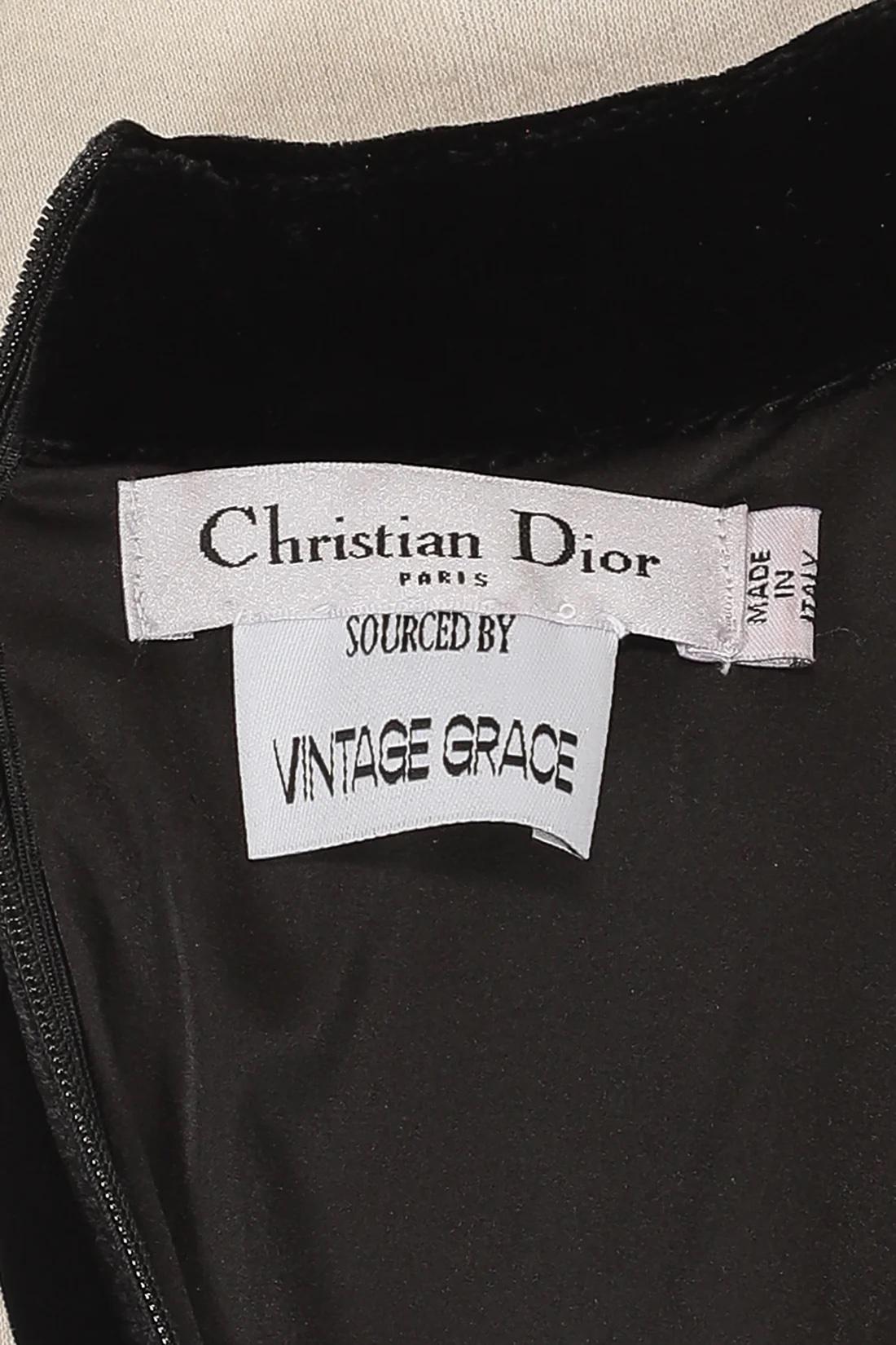 Christian Dior by John Galliano Velvet Embellished Dress In Excellent Condition For Sale In New York, NY