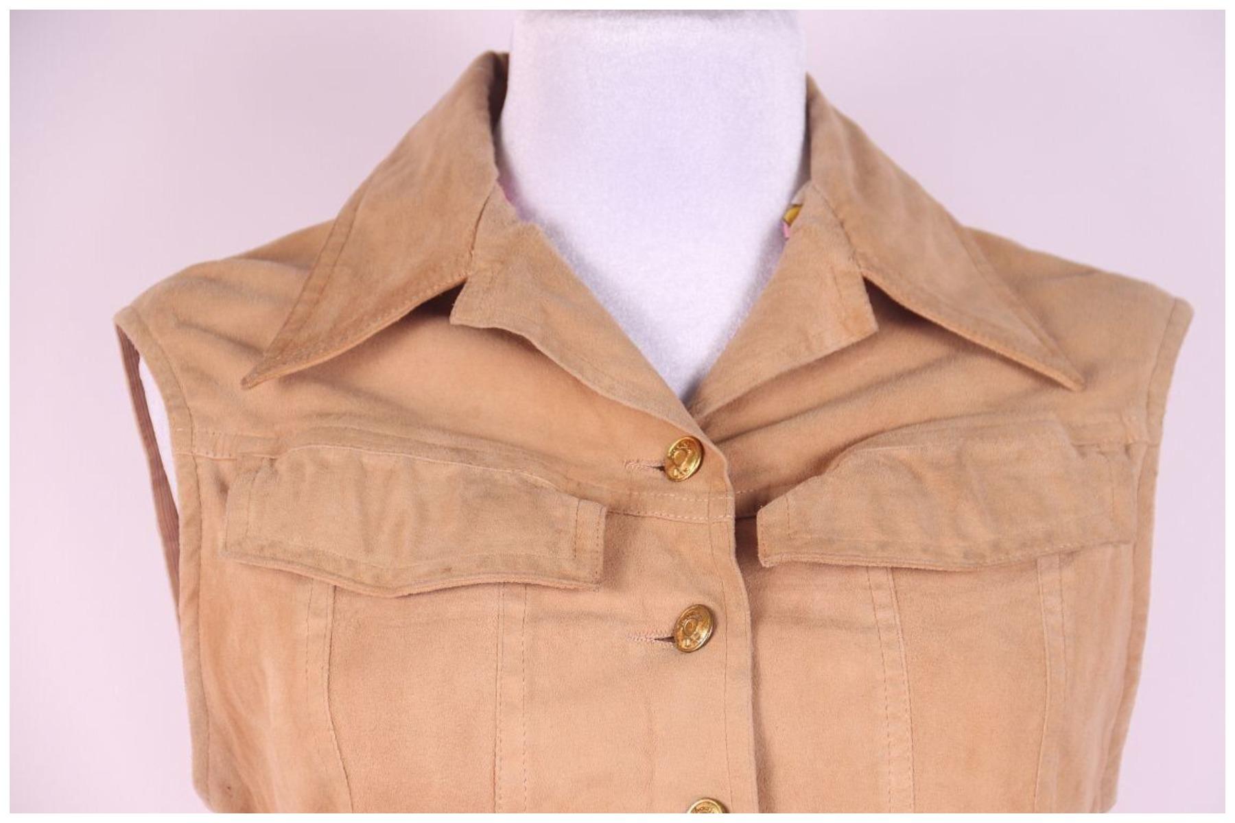 Beige Christian Dior by John Galliano vest, ss 2000 For Sale
