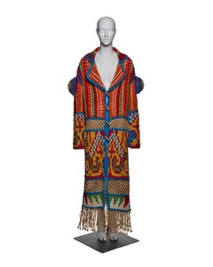 Christian Dior by John Galliano Vibrant Crochet Coat with Fringe, FW 2002