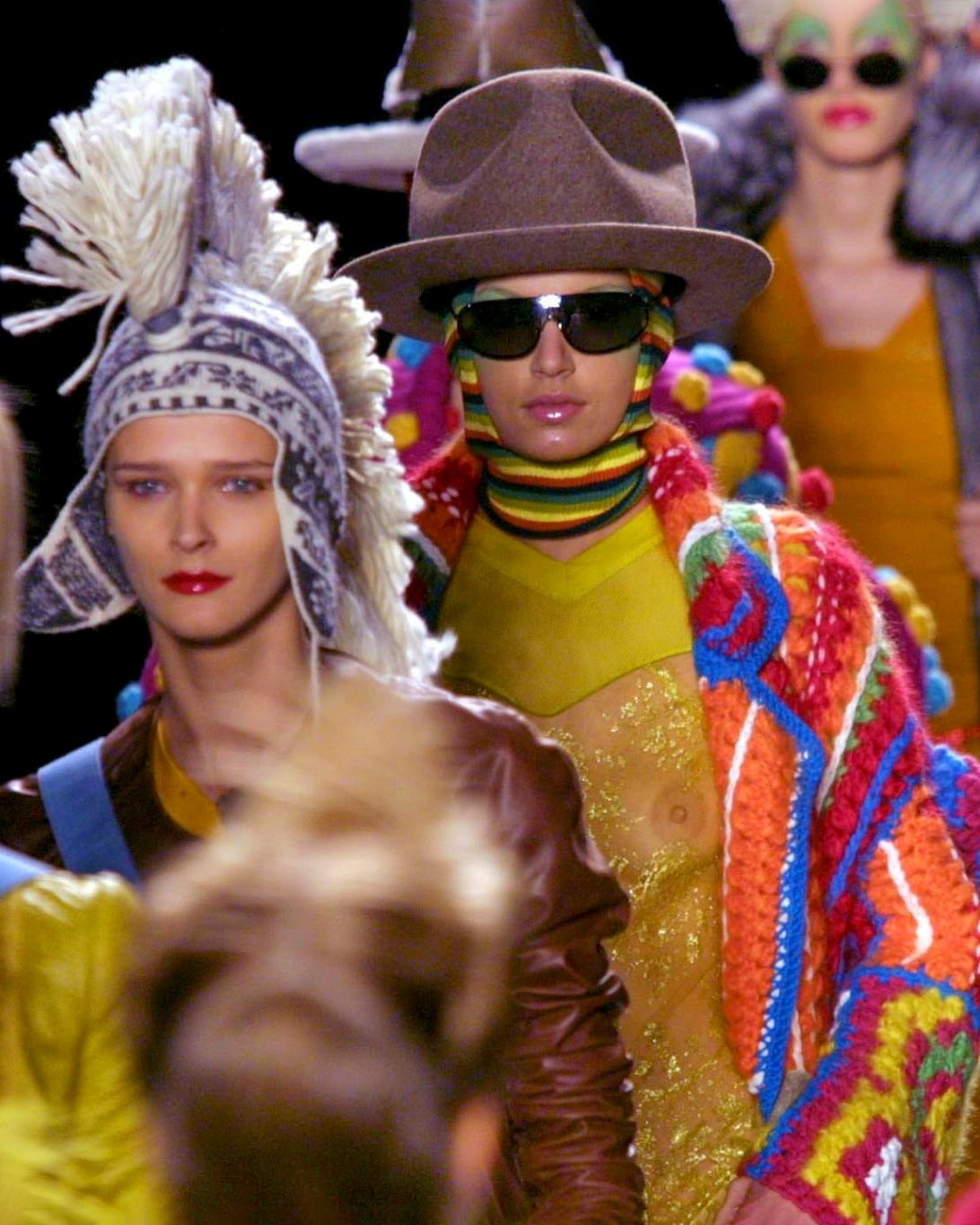 Christian Dior by John Galliano Vibrant Crochet Coat with Fringe, FW 2002 For Sale 1