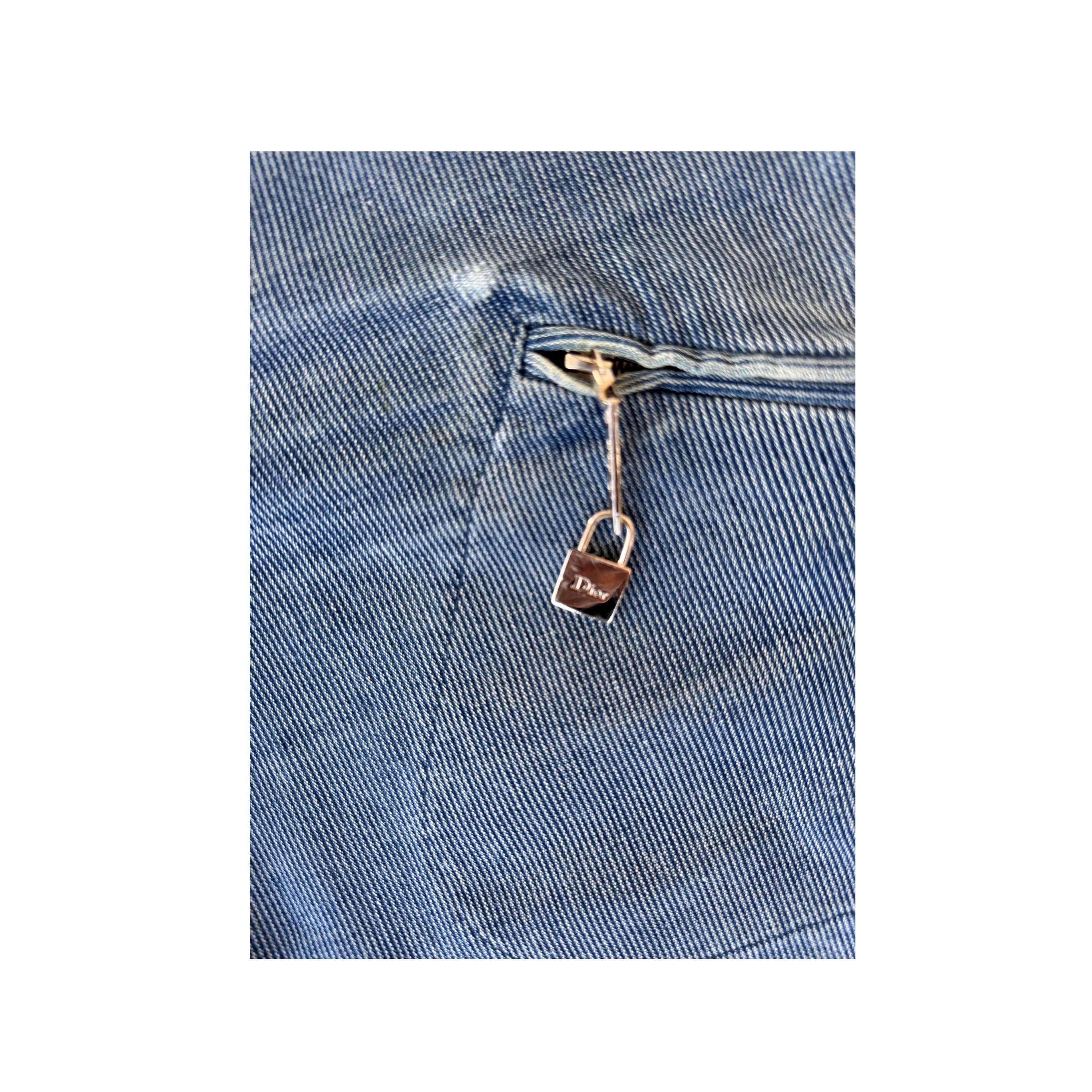 Christian Dior by John Galliano vintage 2004 cotton corduroy denim bleu pants. For Sale 8