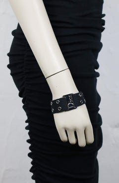 CHRISTIAN DIOR by JOHN GALLIANO Vintage Black Nylon Strap Logo Bracelet