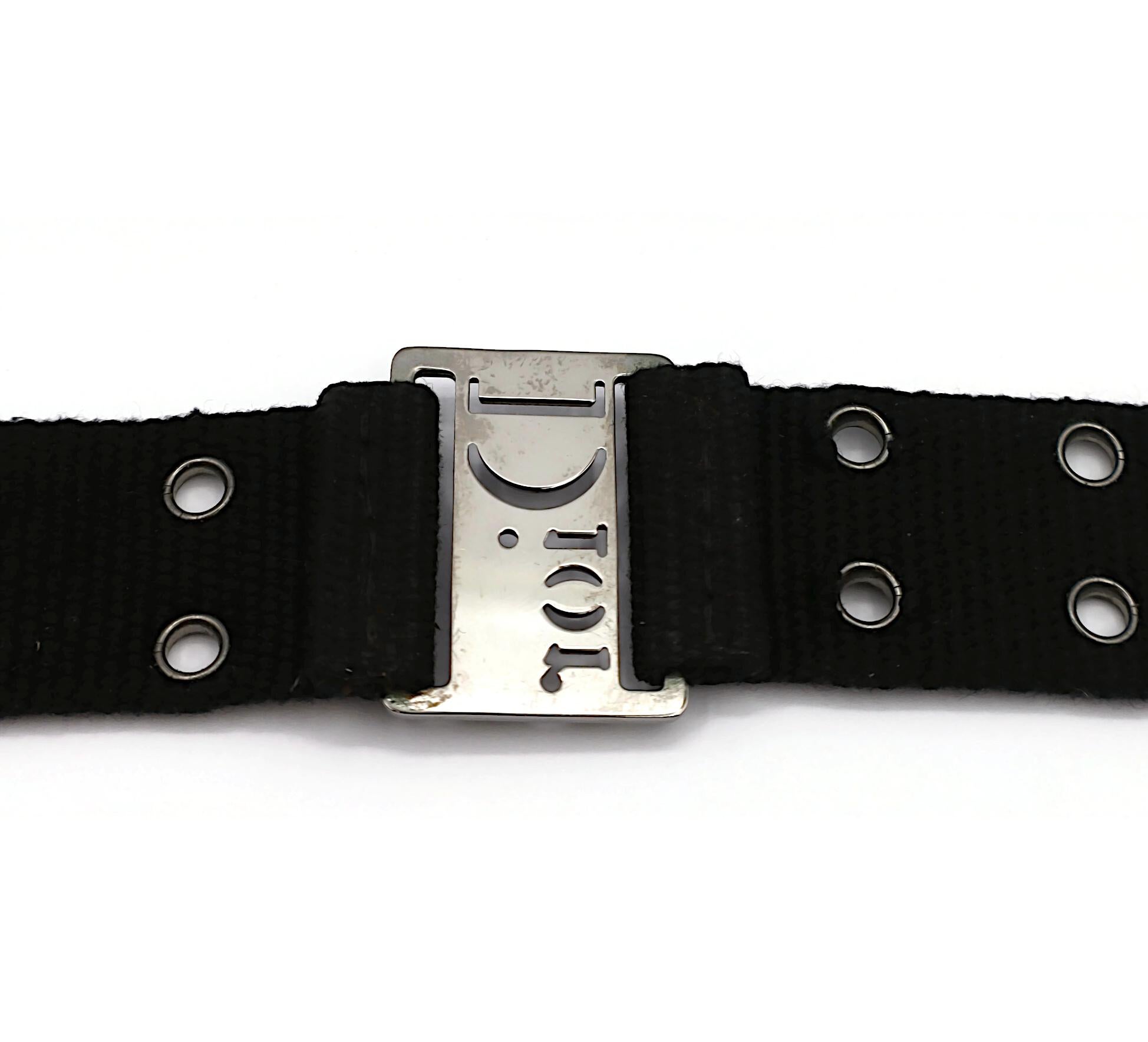CHRISTIAN DIOR by JOHN GALLIANO Vintage Collier ras du cou en nylon noir avec logo en vente 7