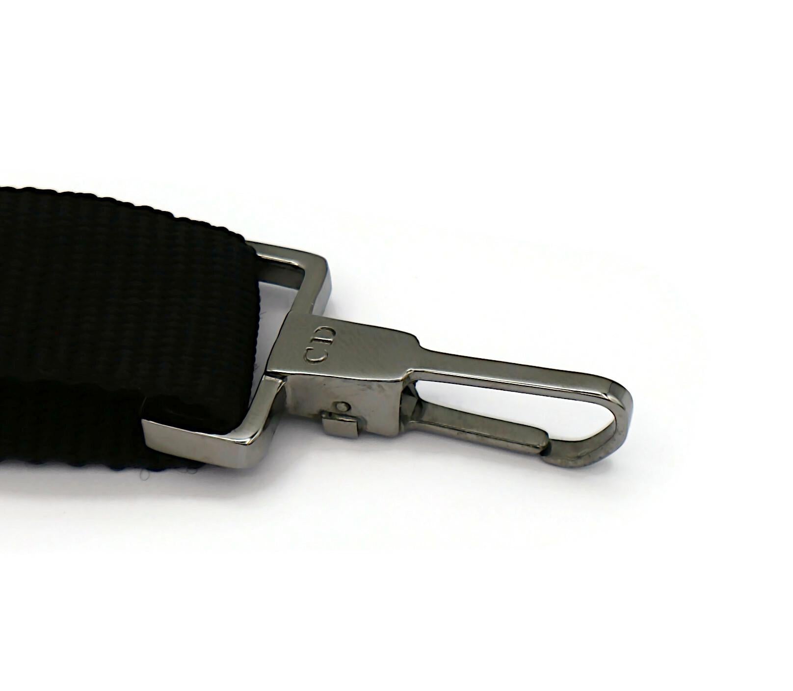 CHRISTIAN DIOR by JOHN GALLIANO Vintage Black Nylon Strap Logo Choker Necklace For Sale 9