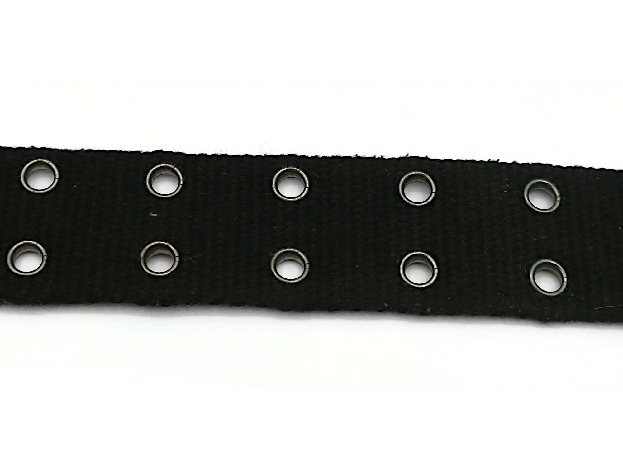 CHRISTIAN DIOR by JOHN GALLIANO Vintage Collier ras du cou en nylon noir avec logo en vente 8