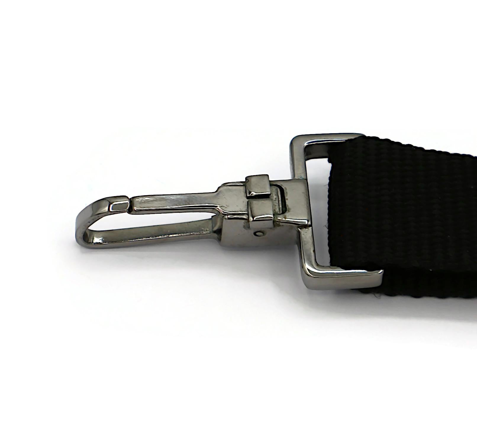 CHRISTIAN DIOR by JOHN GALLIANO Vintage Black Nylon Strap Logo Choker Necklace For Sale 10