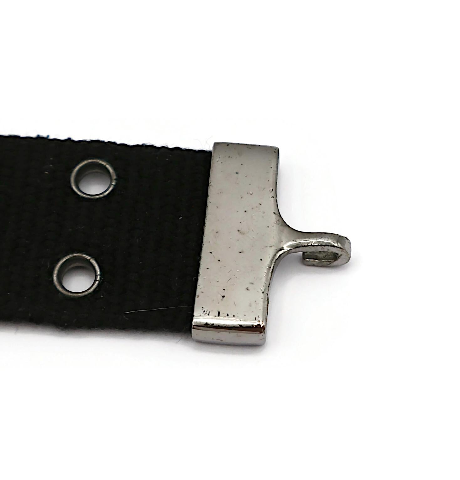 CHRISTIAN DIOR by JOHN GALLIANO Vintage Collier ras du cou en nylon noir avec logo en vente 9