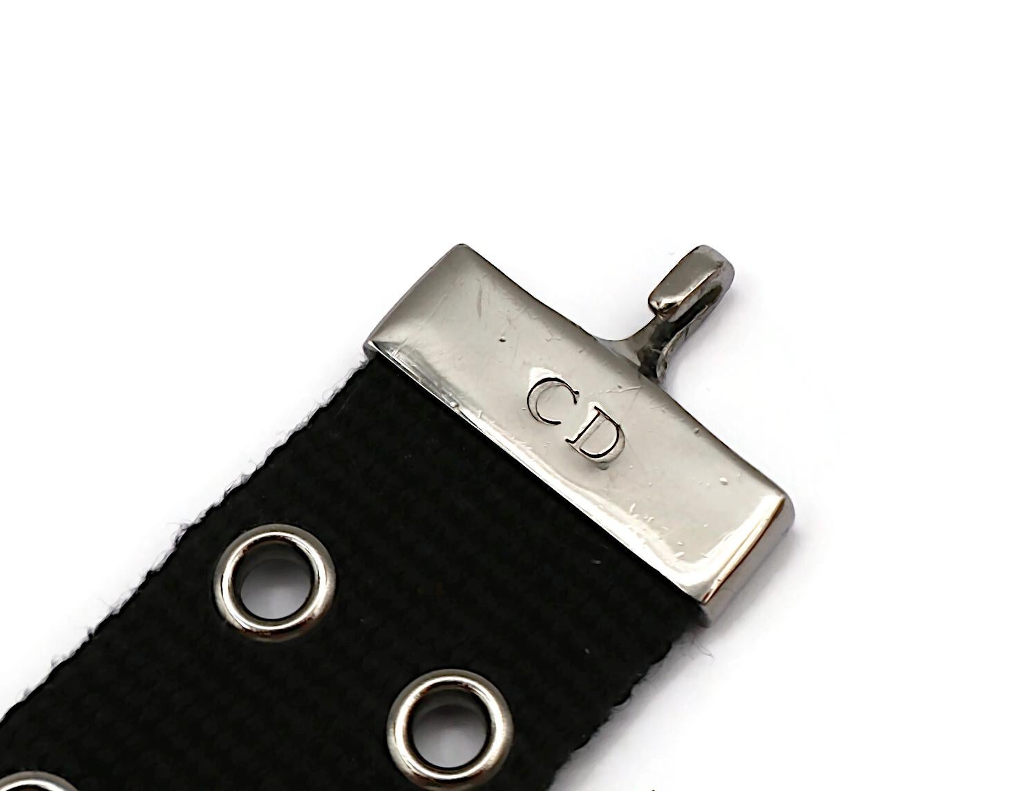 CHRISTIAN DIOR by JOHN GALLIANO Vintage Collier ras du cou en nylon noir avec logo en vente 10
