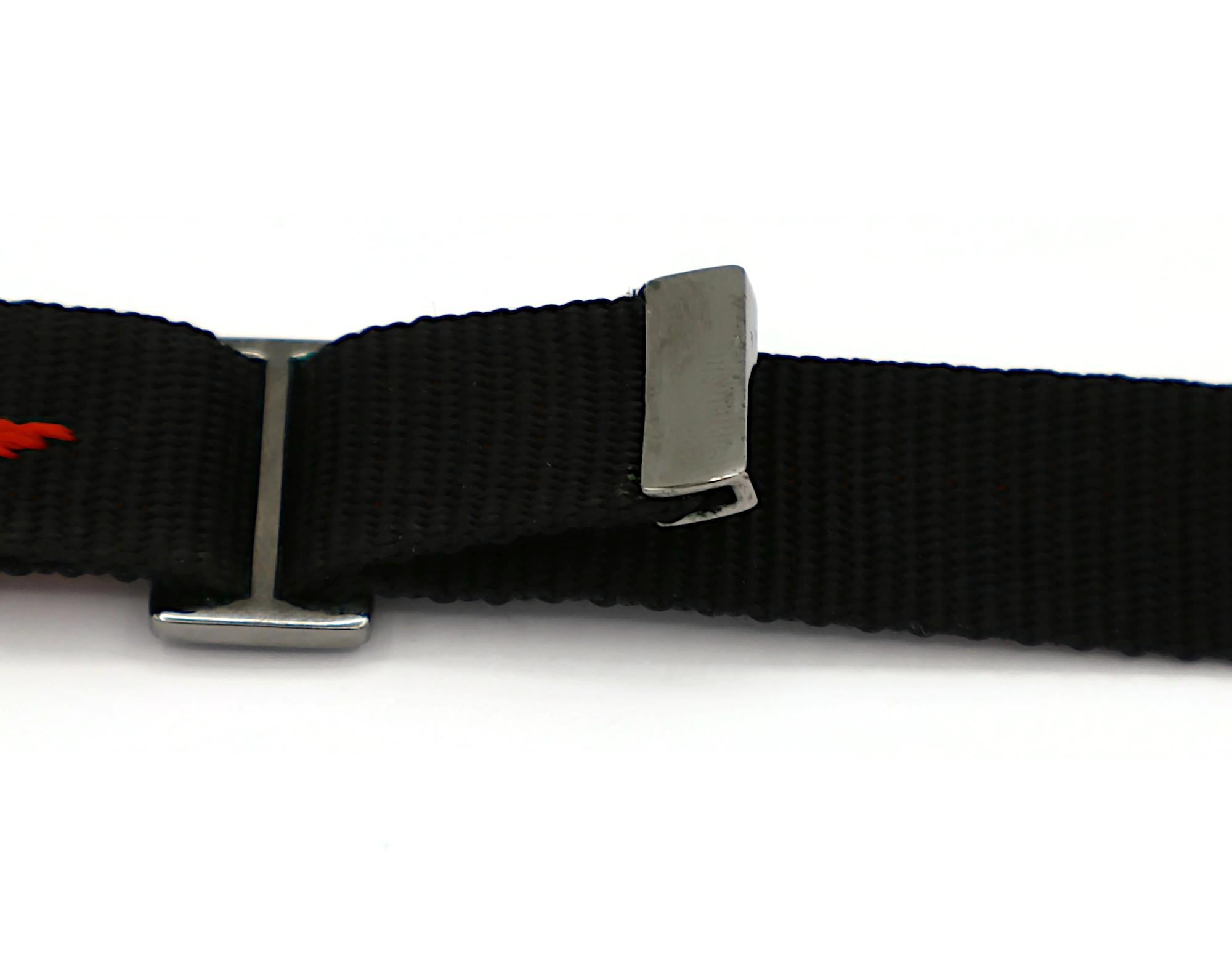 CHRISTIAN DIOR by JOHN GALLIANO Vintage Black Nylon Strap Logo Choker Necklace For Sale 12