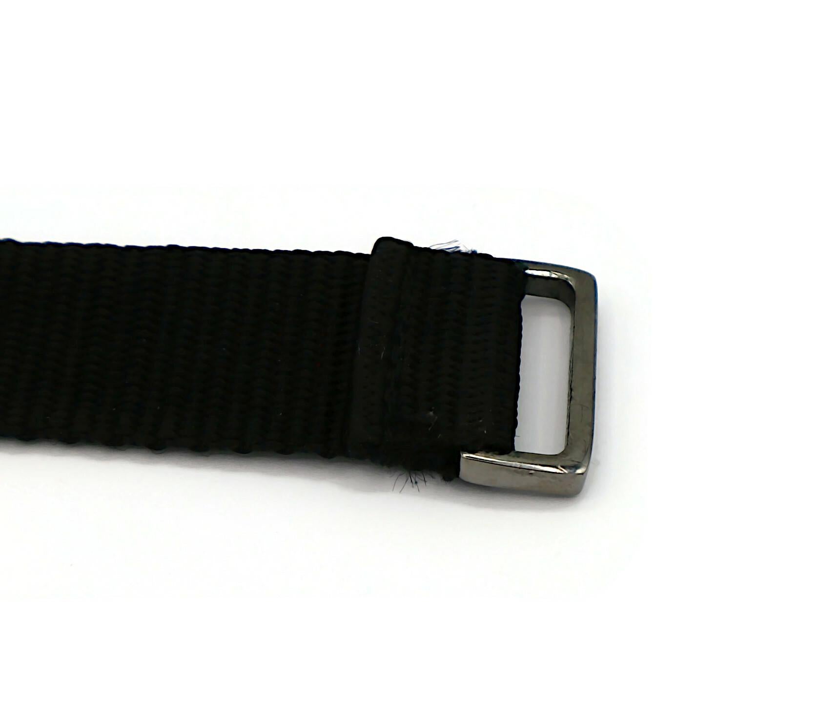 CHRISTIAN DIOR by JOHN GALLIANO Vintage Black Nylon Strap Logo Choker Necklace For Sale 14