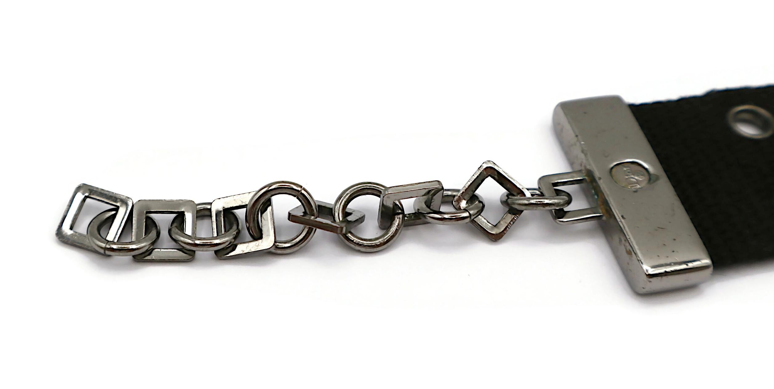 CHRISTIAN DIOR by JOHN GALLIANO Vintage Collier ras du cou en nylon noir avec logo en vente 14