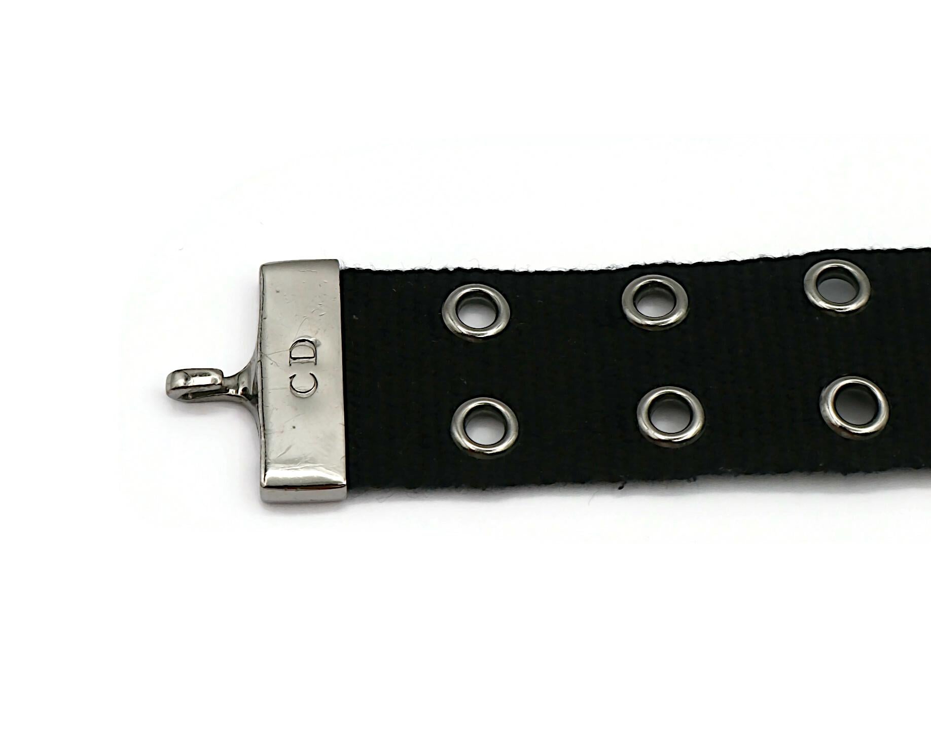 CHRISTIAN DIOR by JOHN GALLIANO Vintage Collier ras du cou en nylon noir avec logo en vente 1