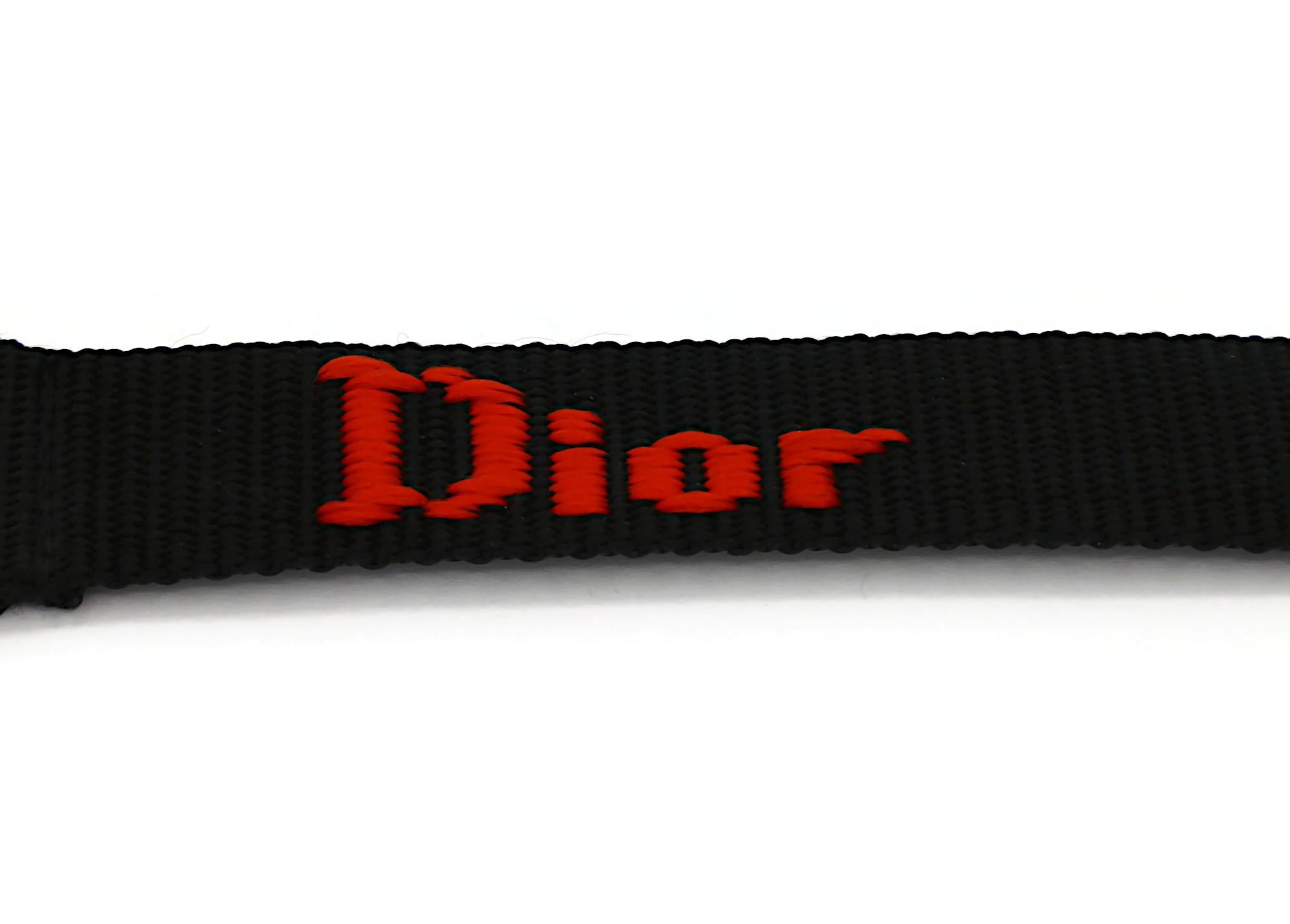 CHRISTIAN DIOR by JOHN GALLIANO Vintage Black Nylon Strap Logo Choker Necklace For Sale 5