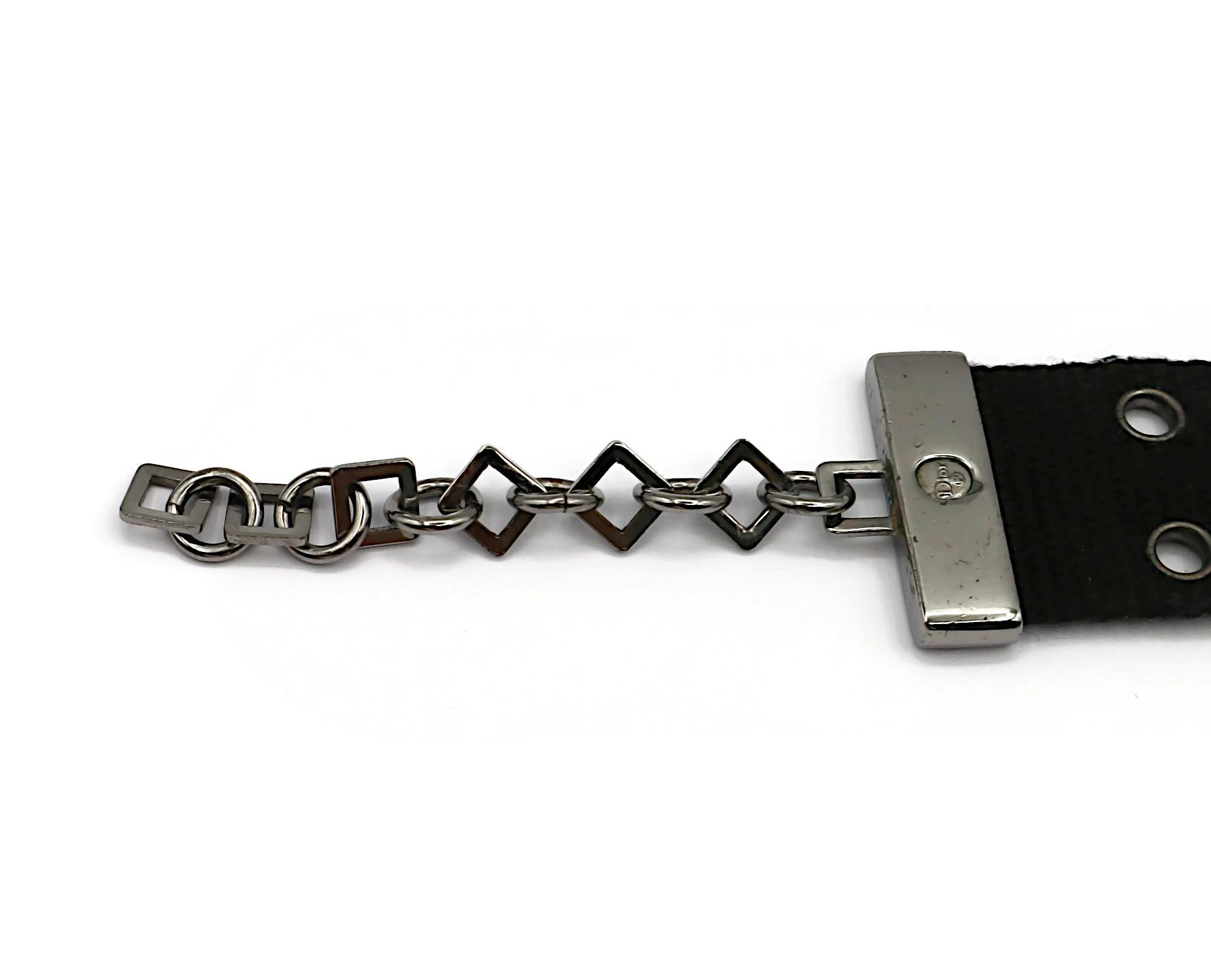 CHRISTIAN DIOR by JOHN GALLIANO Vintage Collier ras du cou en nylon noir avec logo en vente 5