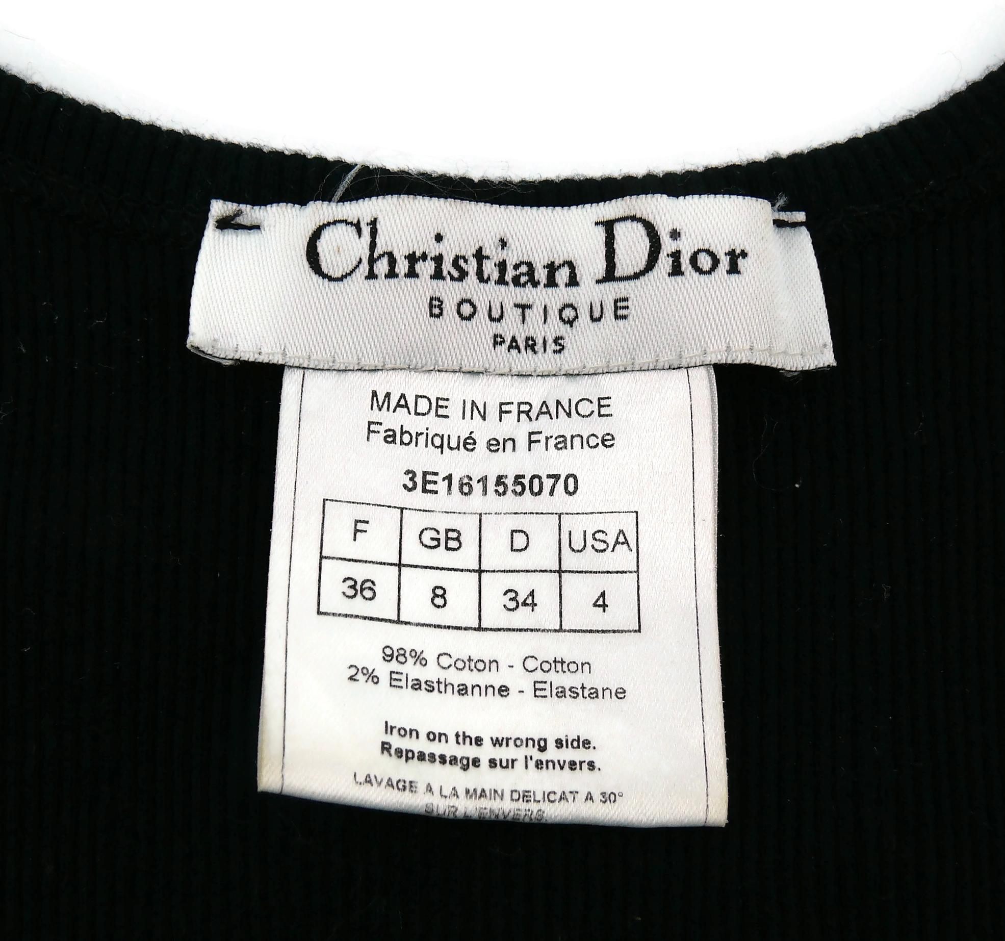 Black Christian Dior by John Galliano Vintage Embellished J'Adore Dior 1947 Tank Top