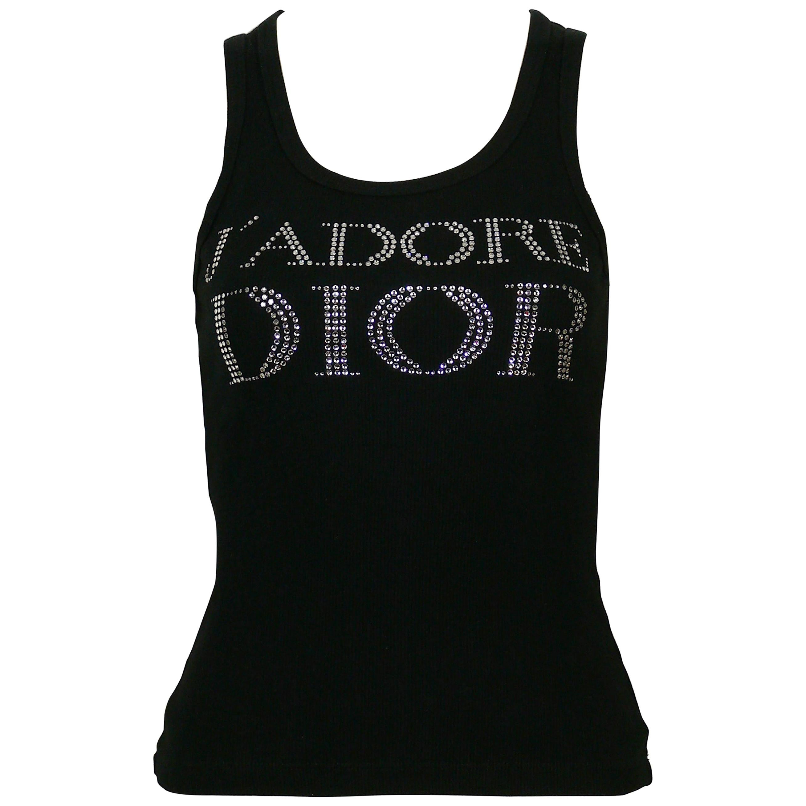Christian Dior by John Galliano Vintage Embellished J'Adore Dior 1947 Tank  Top