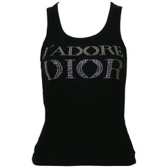 Christian Dior by John Galliano Vintage Embellished J'Adore Dior 1947 Tank Top