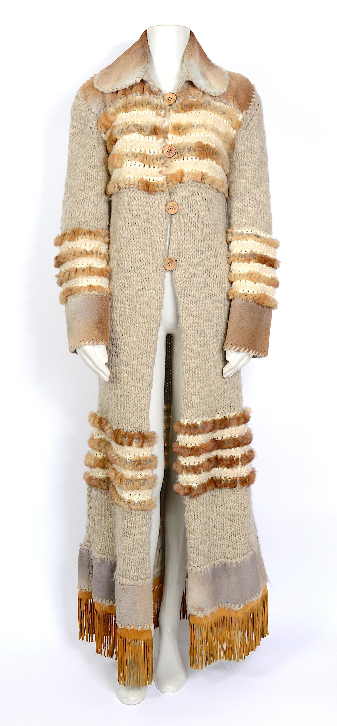 Amazing piece by John Galliano for Christian Dior fall 2000
Made in a knitted and crocheted YAK cashmere, rabbit shearling, and Kangaroo fur.
This is a showroom model used for press only and has been stored since.
In beautiful
