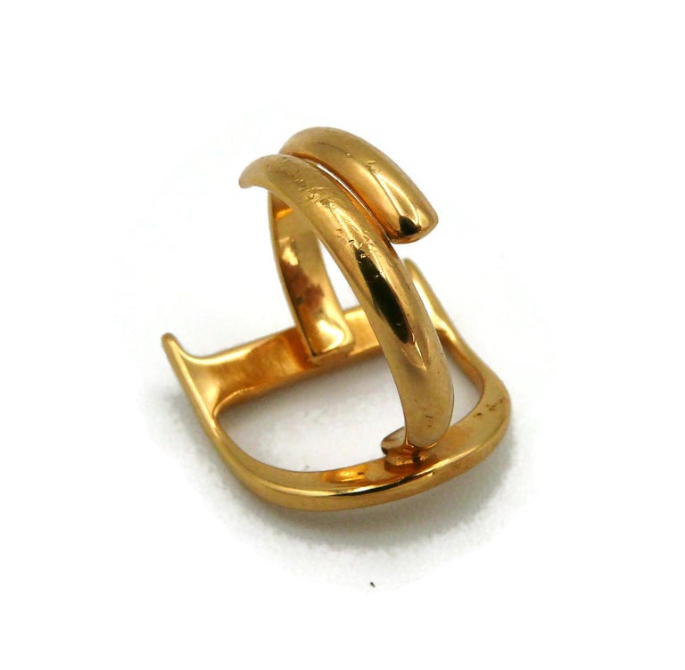 CHRISTIAN DIOR by JOHN GALLIANO Vintage God Toned Dior Letter Ring Set