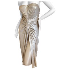 Christian Dior by John Galliano Vintage Gold Gathered Cocktail Dress