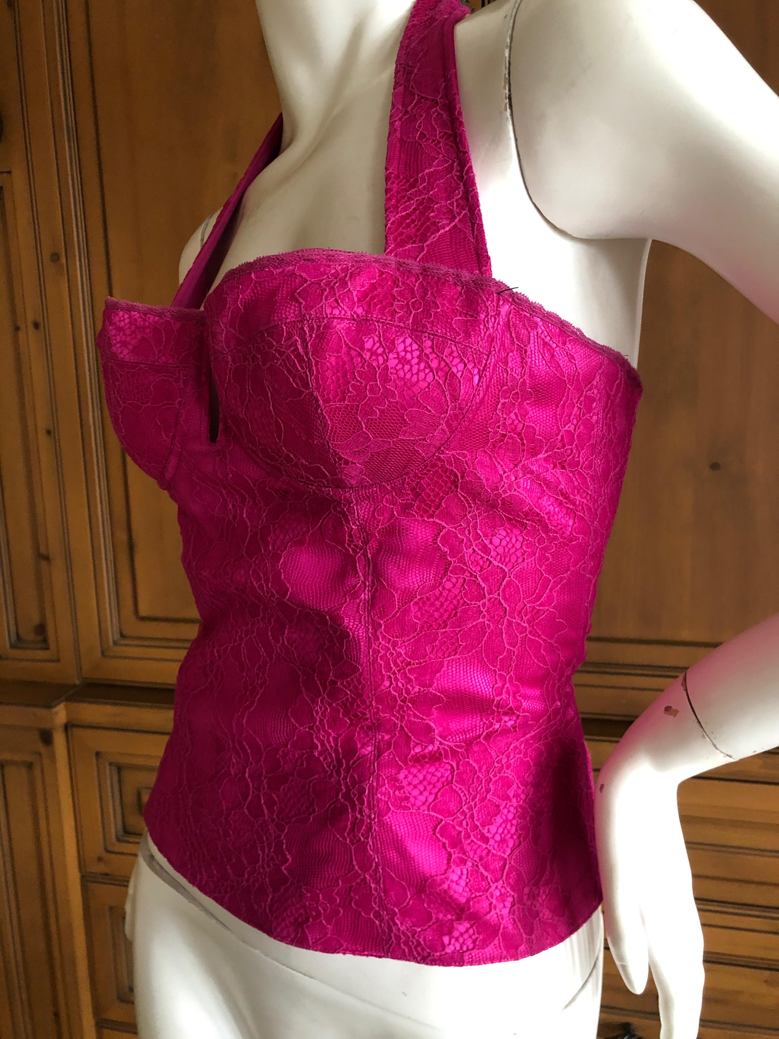 Women's Christian Dior by John Galliano Vintage Hot Pink Lace Corset 