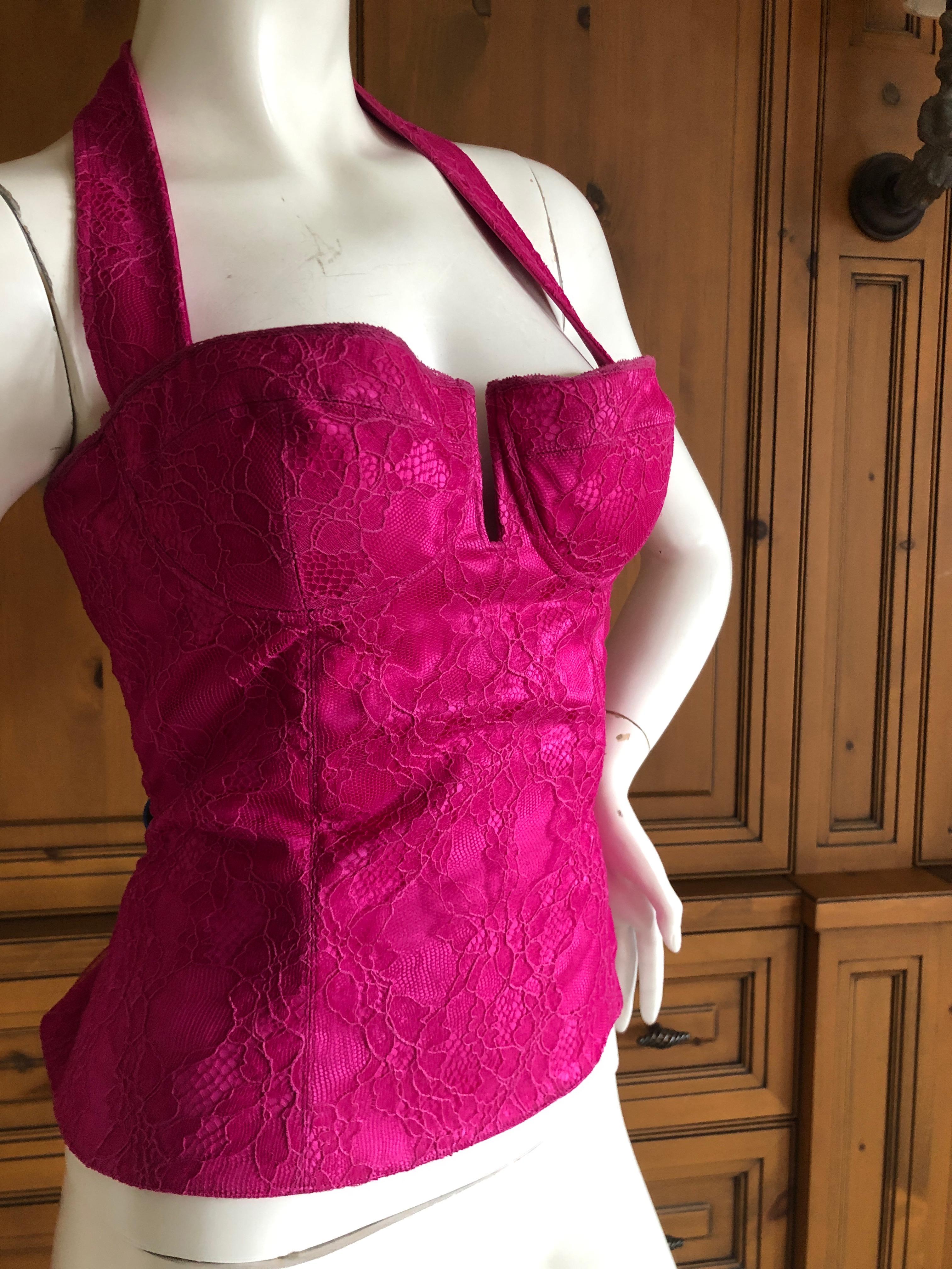 Christian Dior by John Galliano Vintage Hot Pink Lace Corset  1