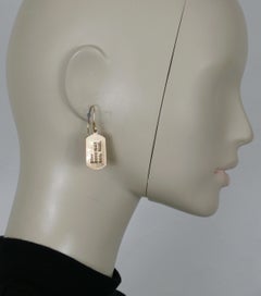 CHRISTIAN DIOR by JOHN GALLIANO Vintage ID Tag New Look Stud Dangle Earrings