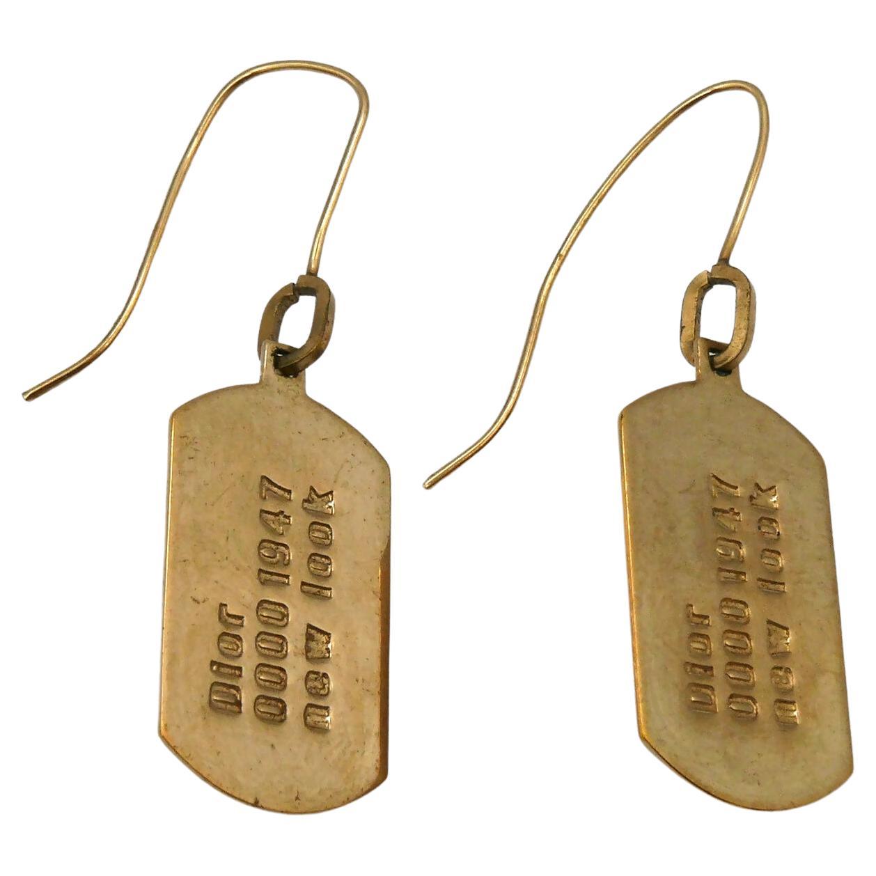 CHRISTIAN DIOR by JOHN GALLIANO Vintage ID Tag Neuer Look Ohrstecker, CHRISTIAN DIOR by JOHN GALLIANO im Angebot