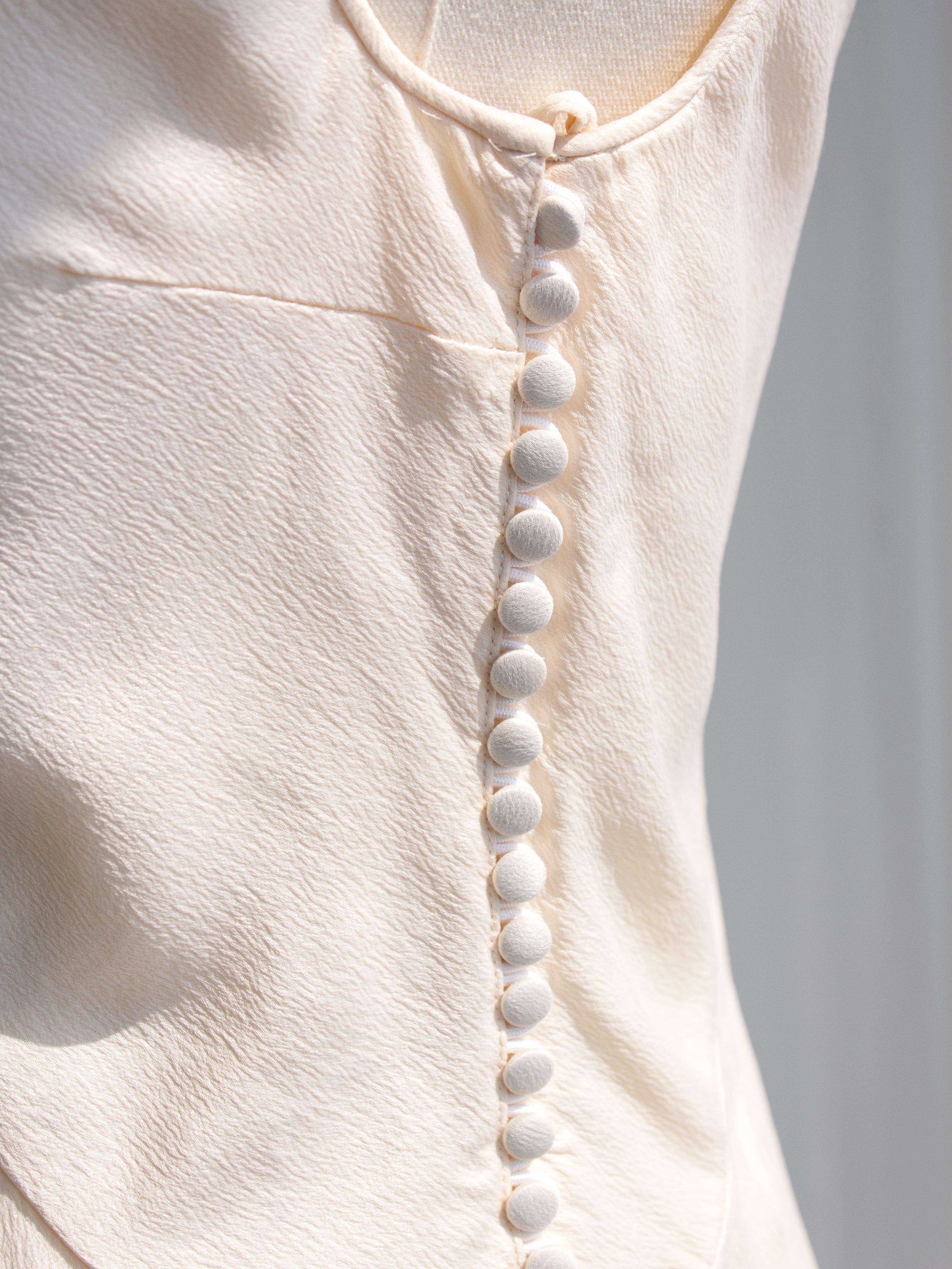 Christian Dior By John Galliano Vintage Ivory White Bias Cut Silk Midi Dress 6
