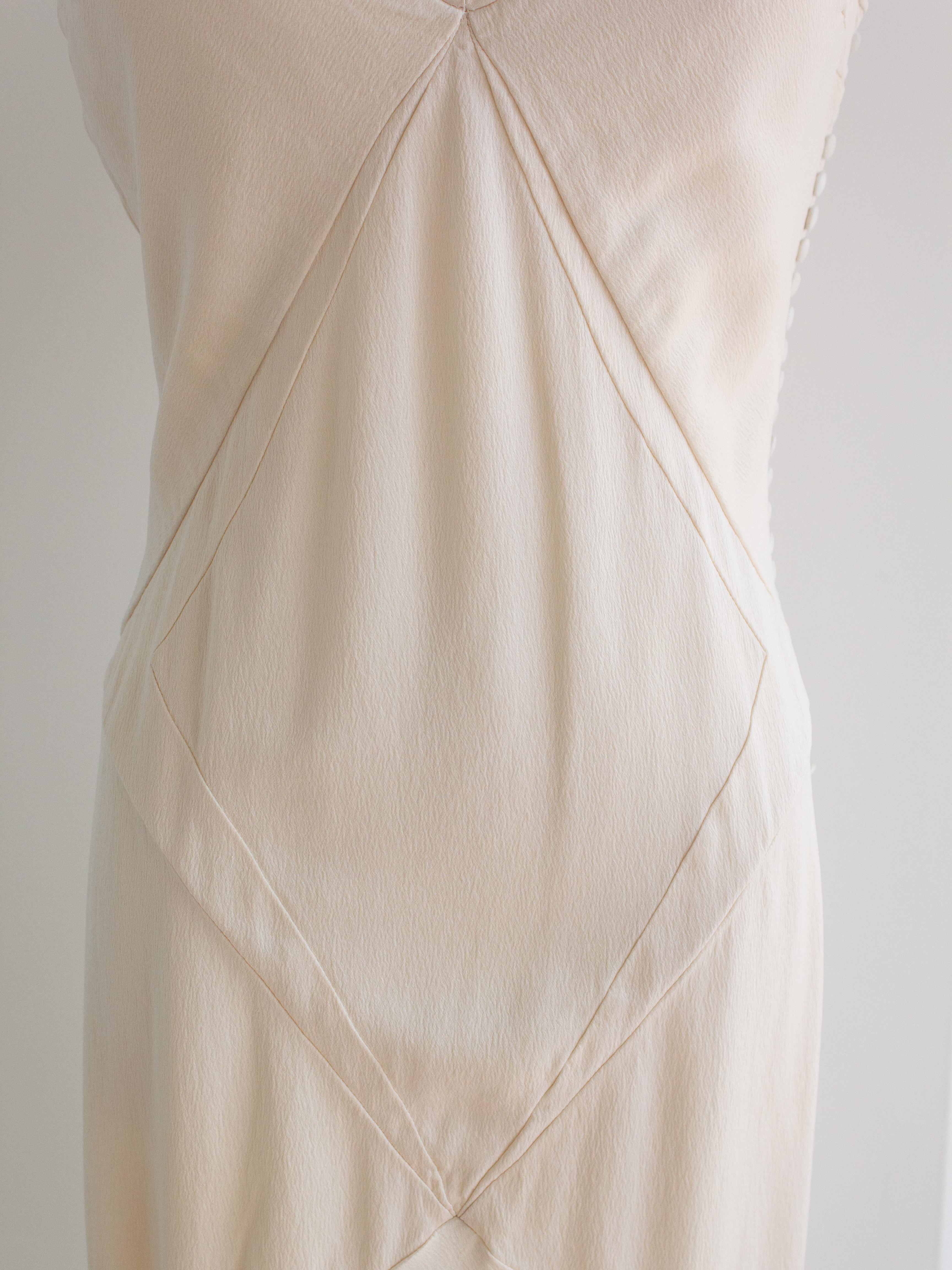 Women's Christian Dior By John Galliano Vintage Ivory White Bias Cut Silk Midi Dress