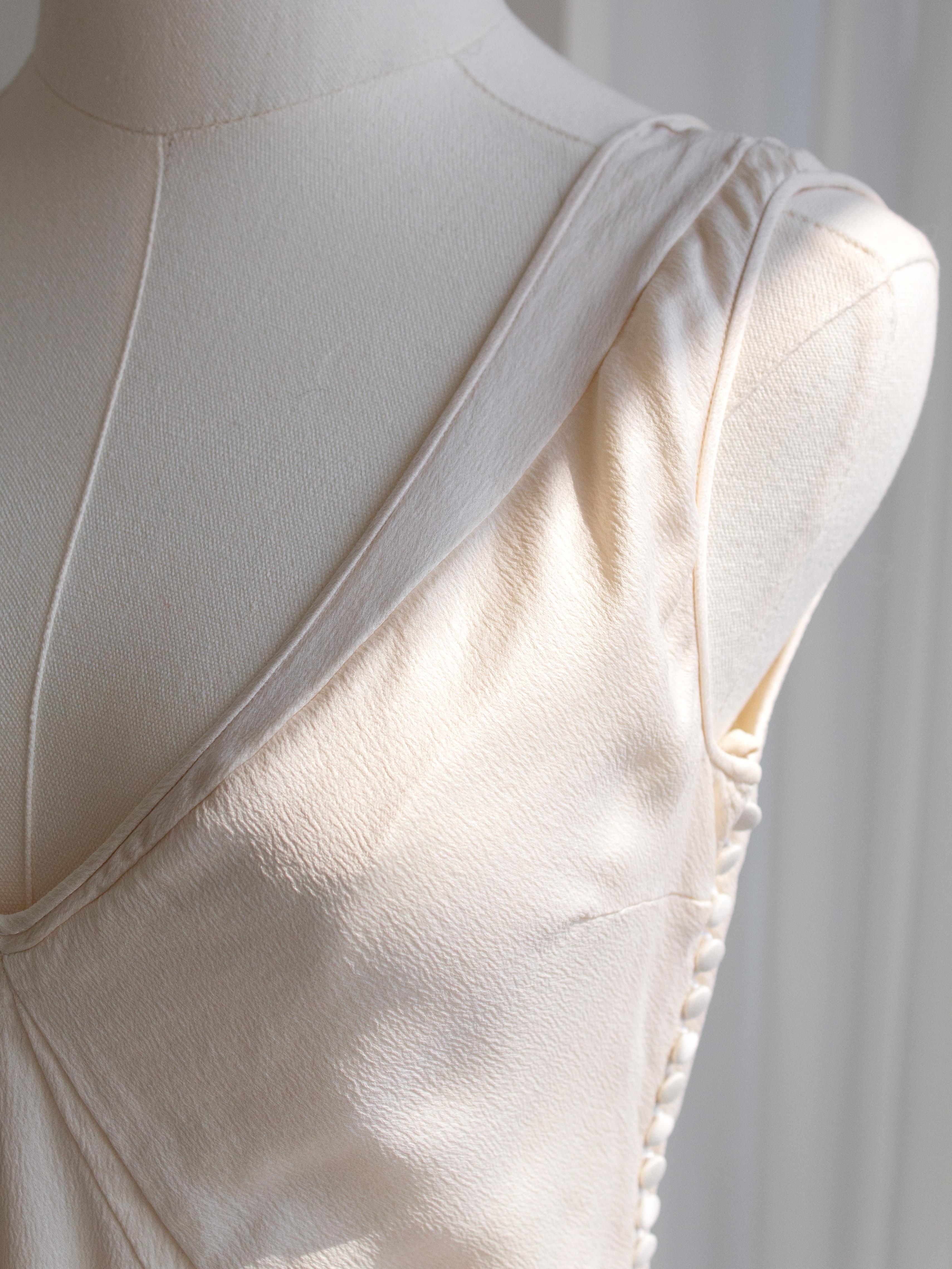 Christian Dior By John Galliano Vintage Ivory White Bias Cut Silk Midi Dress 5